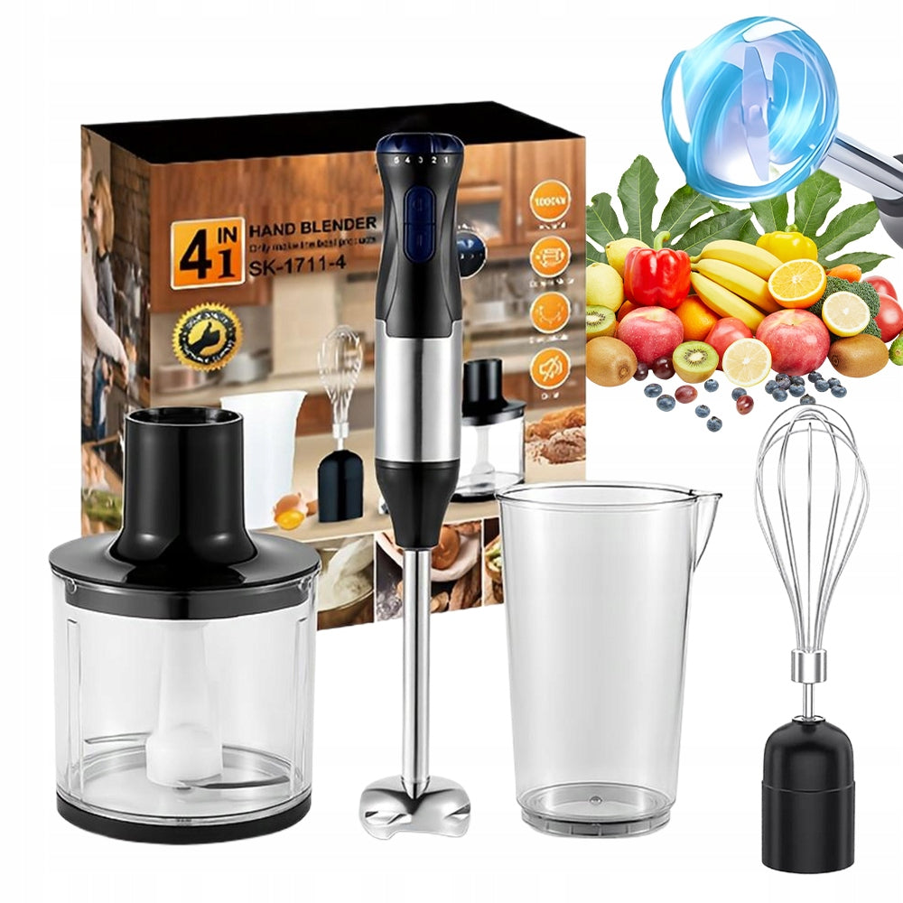 HAND BLENDER MULTIFUNCTION MIXER 1000W DESTRUCTION POWER 5 SPEED 4IN1