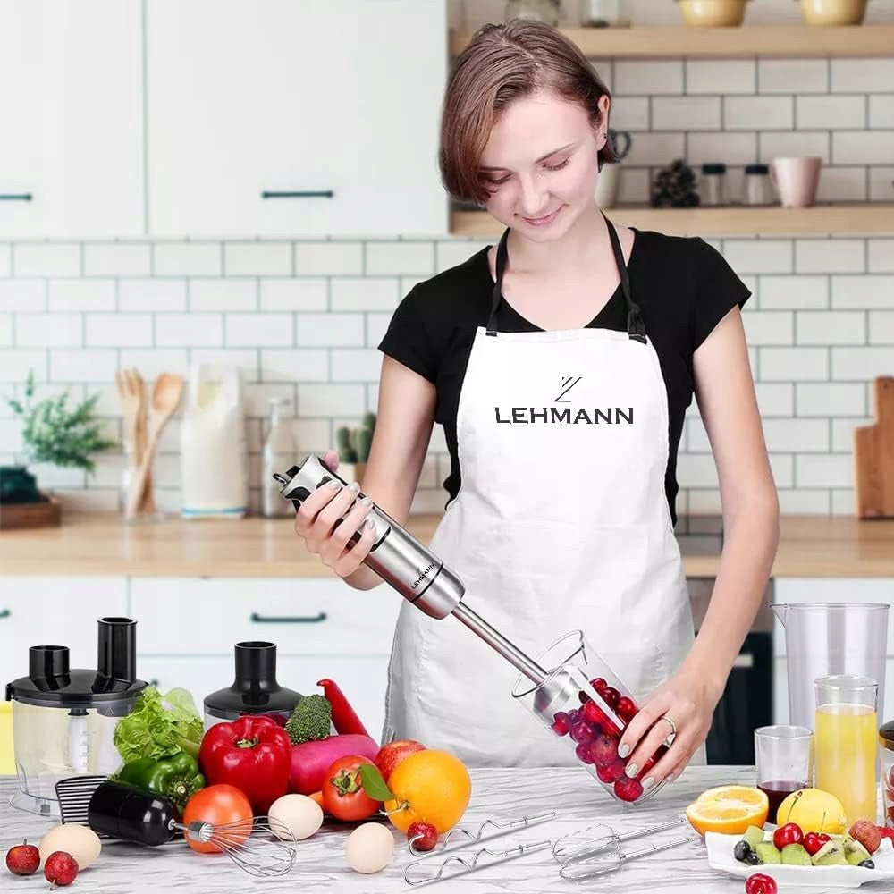 HAND BLENDER MULTIFUNCTION MIXER LEHMANN TITANIUM BLADES POWERFUL 1200W Manufacturer code Blender Mikser +  dwa pojemniki 860+600 ml