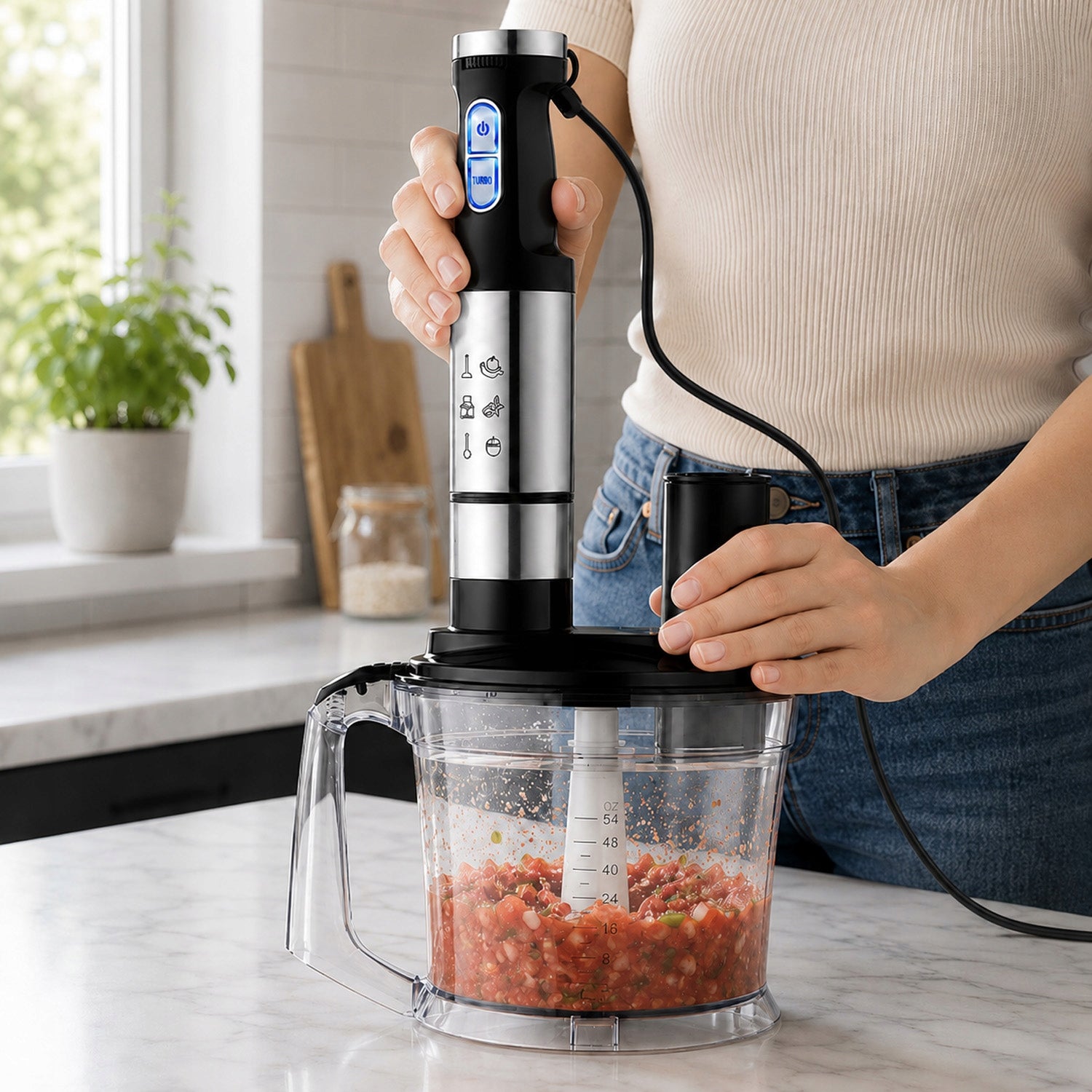 HAND BLENDER MULTIFUNCTION MIXER MALAKASER SET 5IN1 1400W POWERFUL Brand MEMFLOW