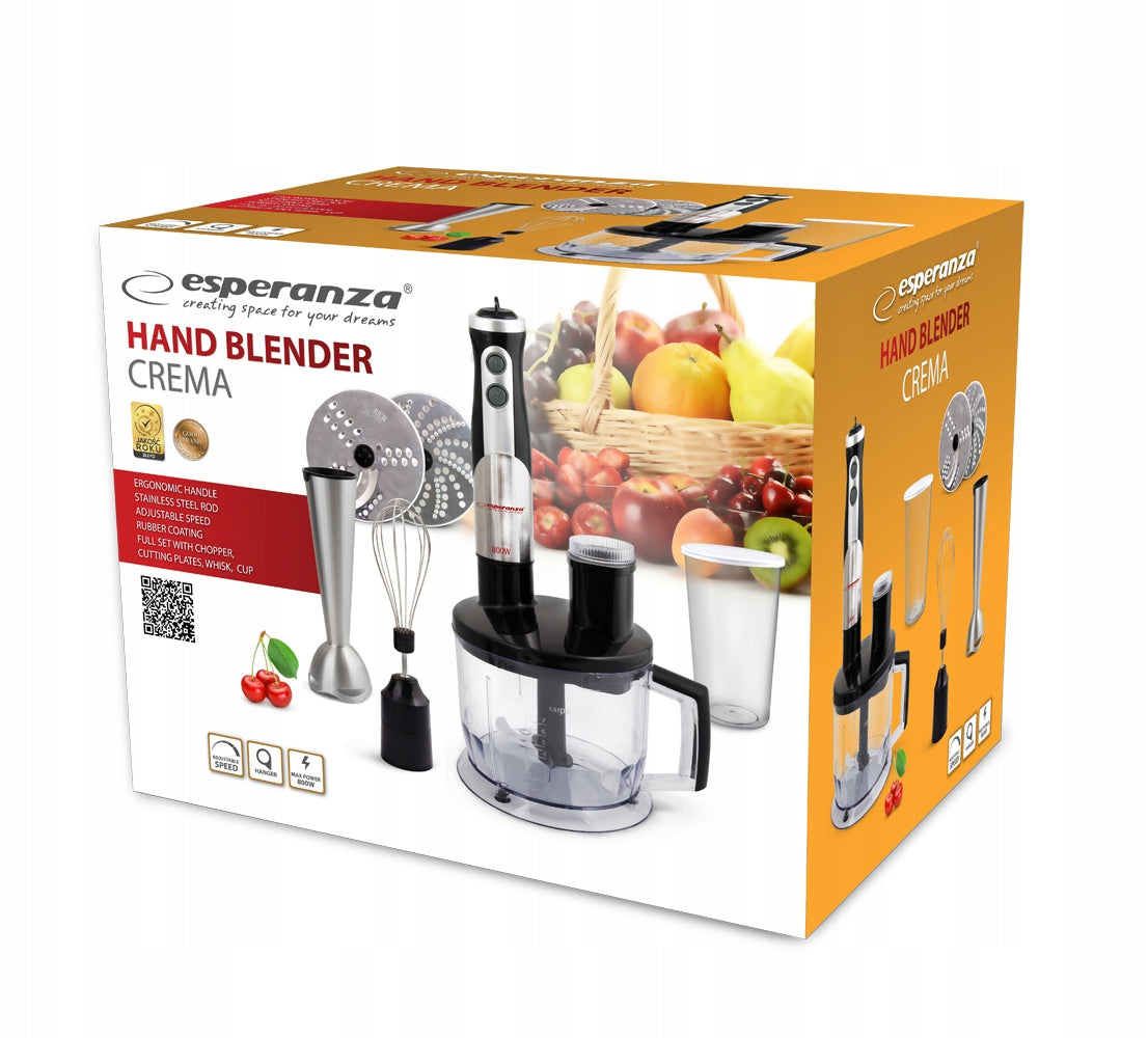 HAND BLENDER MULTIFUNCTION MIXER POWERFUL MOTOR BLADE XXL 800W BLACK Brand Esperanza