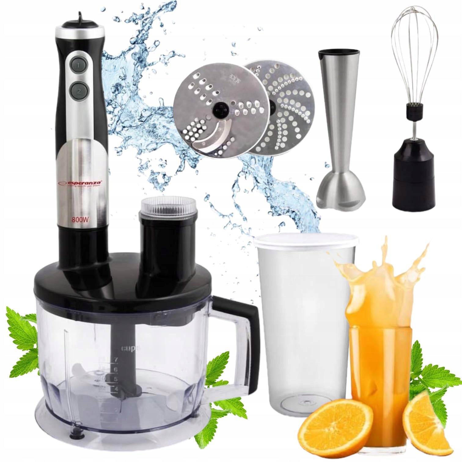 HAND BLENDER MULTIFUNCTION MIXER POWERFUL MOTOR BLADE XXL 800W BLACK
