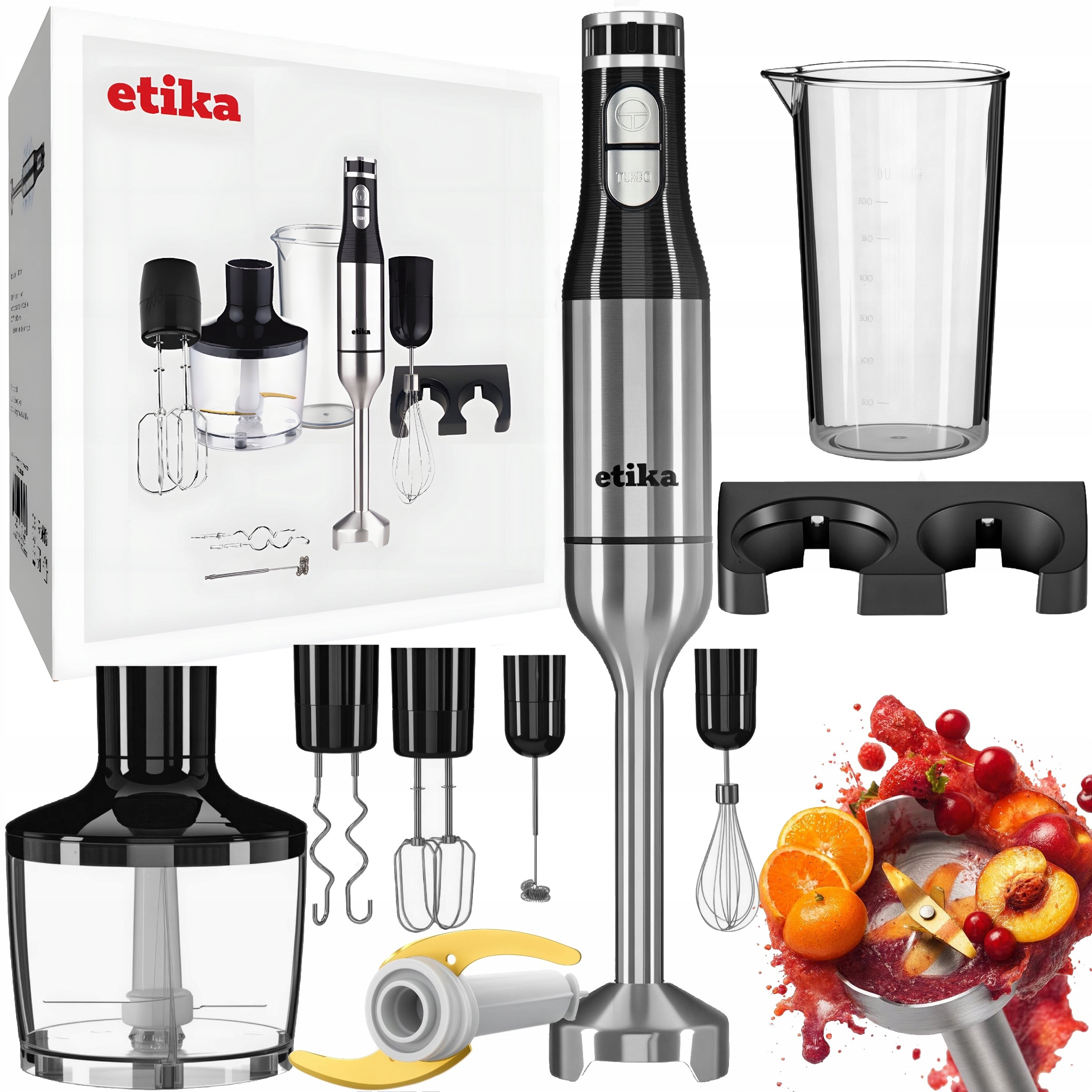 HAND BLENDER MULTIFUNCTION MIXER POWERFUL MOTOR TITANIUM BLADE 1600W