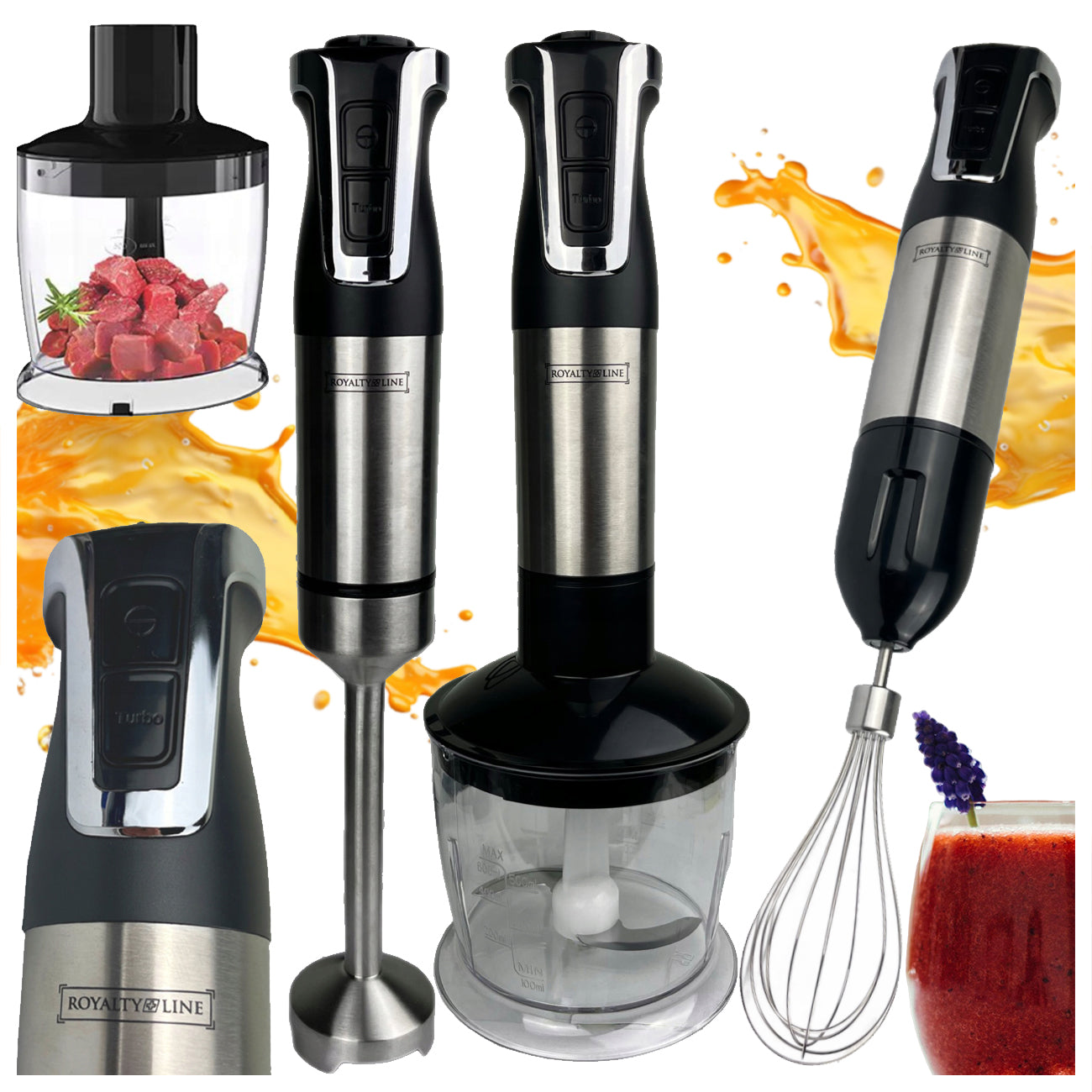 HAND BLENDER MULTIFUNCTION TURBO MALAXER MIXER POWERFUL 800W SHREDDER
