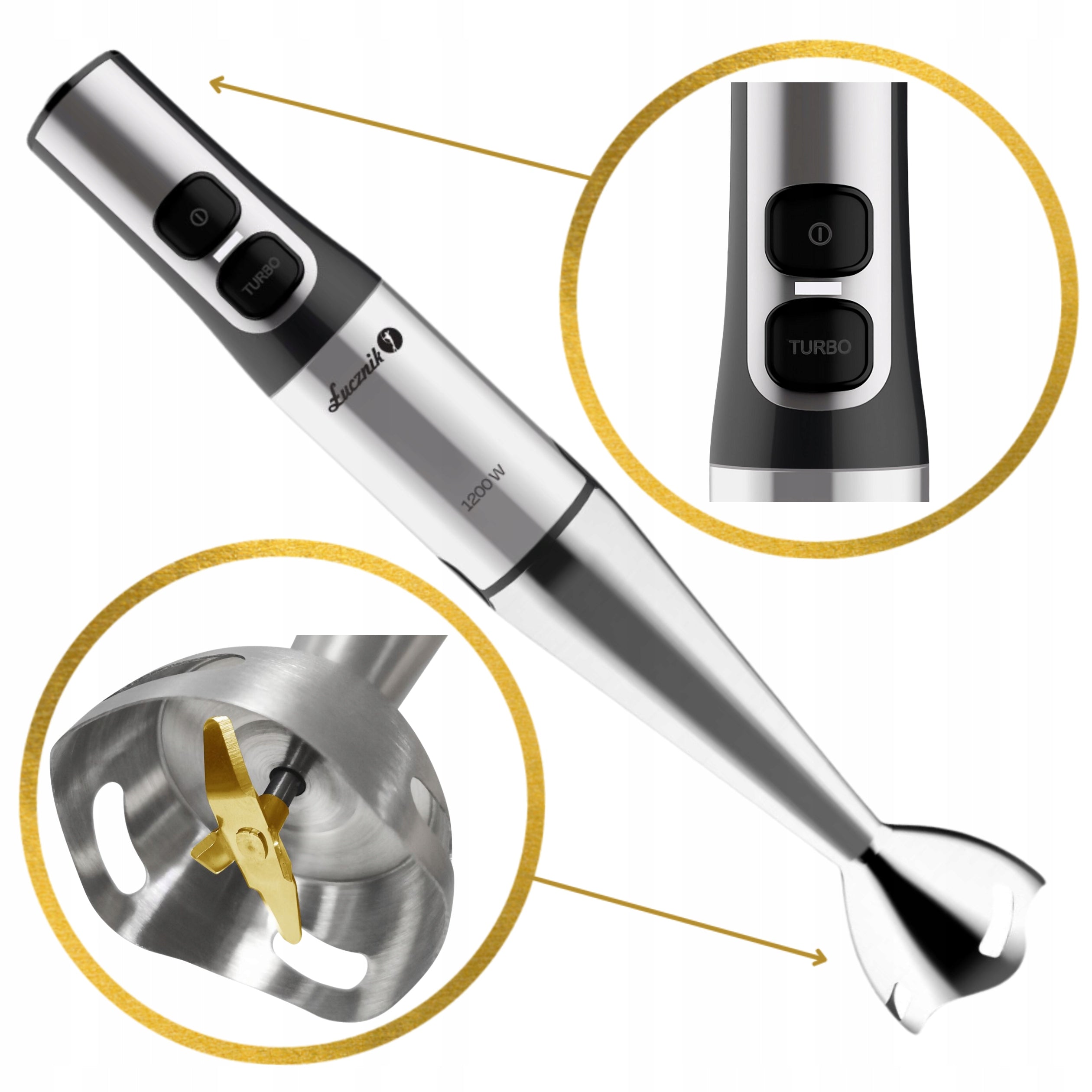 HAND BLENDER MULTIFUNCTIONAL KITCHEN MIXER SHREDDER 1200W ŁUCZNIK Brand Łucznik