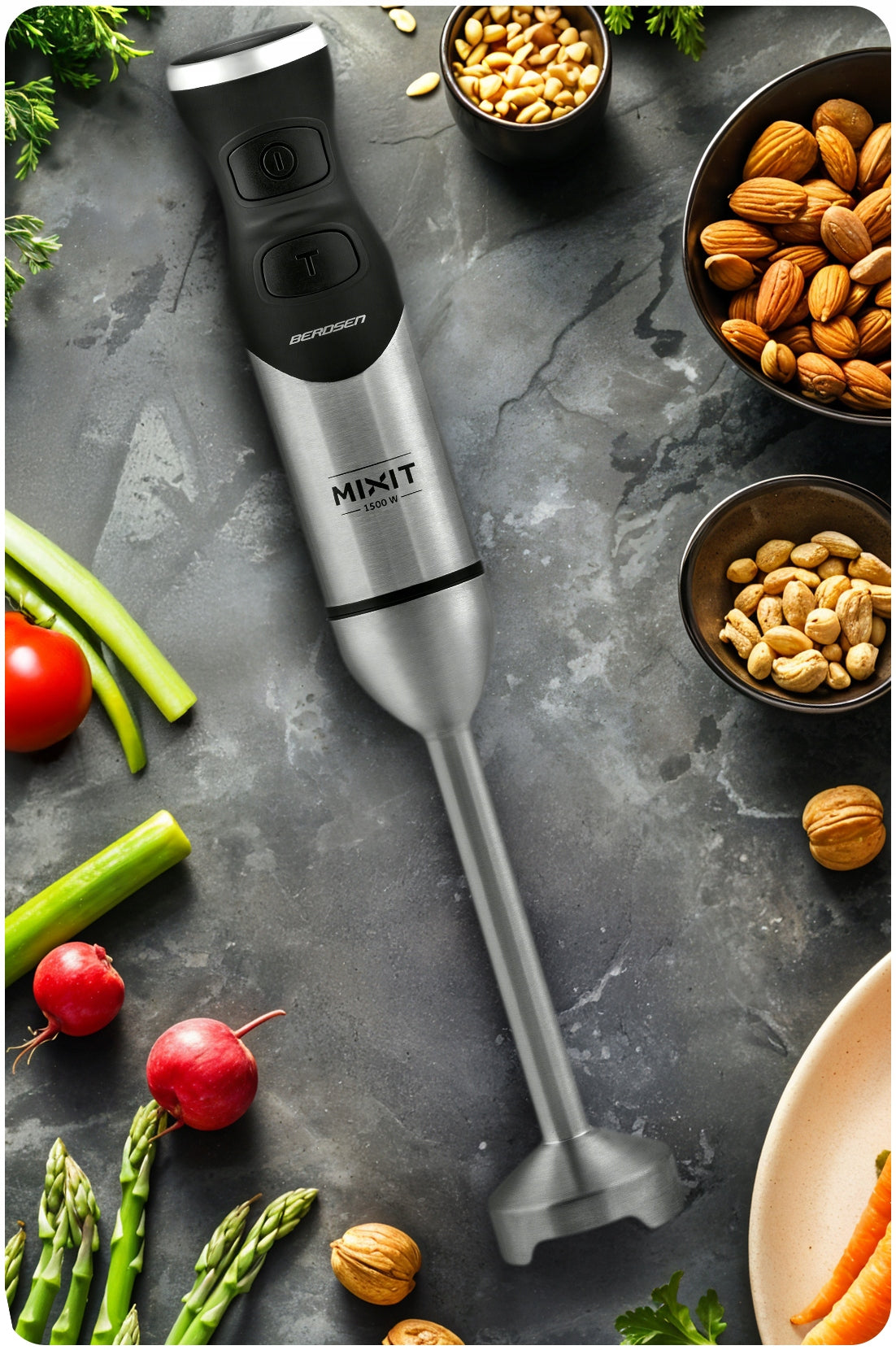 HAND BLENDER POWERFUL MULTIFUNCTIONAL 1500W BD-753 TITANIUM BLADES 6IN1* Brand Berdsen