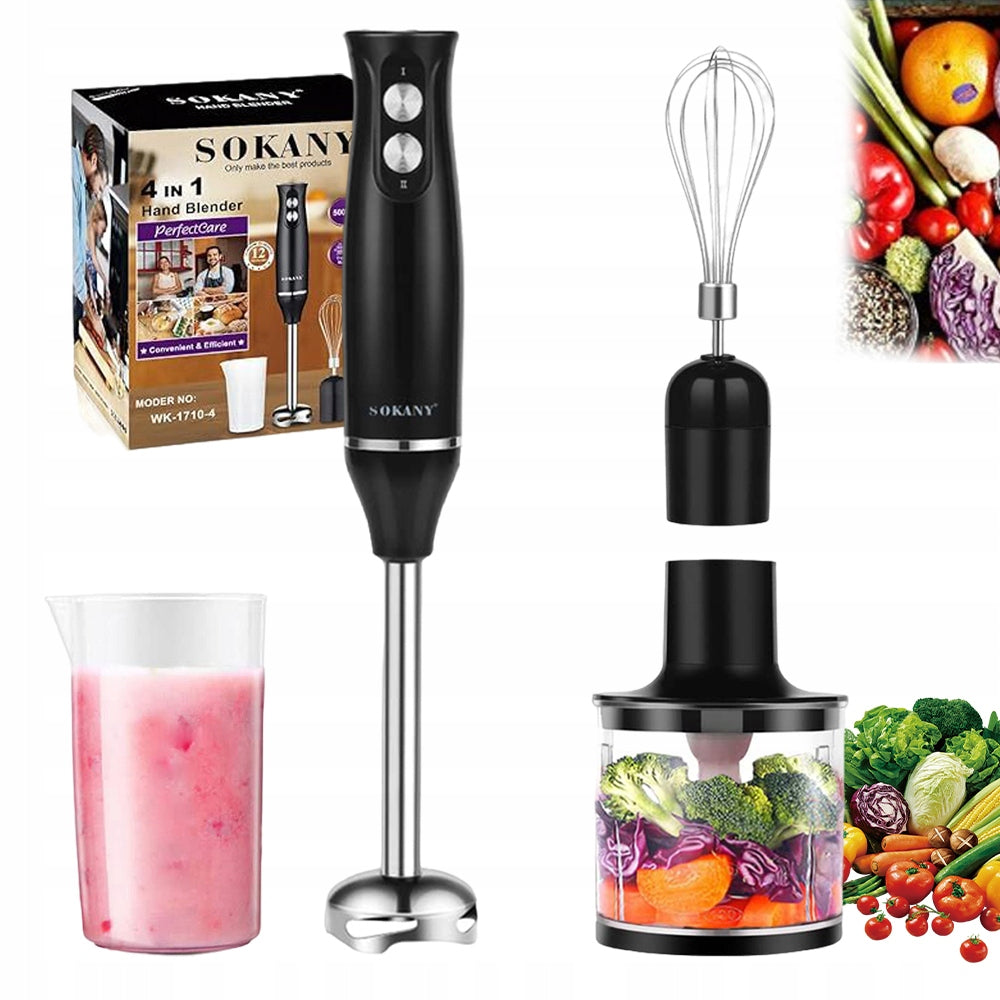 HAND BLENDER PUREE MIXING KIT 500W 2 SPEED BLACK Model BRK003A