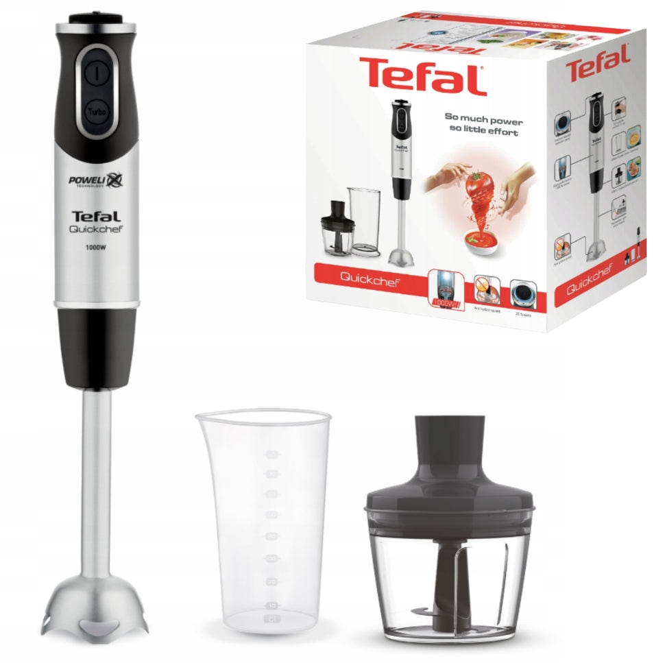 HAND BLENDER TEFAL QUICKCHEF 1000W 20 SPEED + SHREDDER