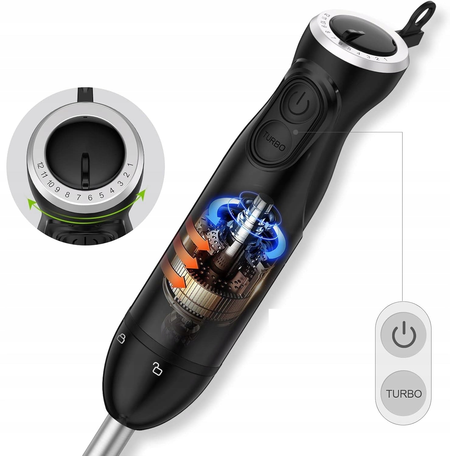 HAND BLENDER WITH 12 SPEEDS AND TURBO MODE BONSENKITCHEN HB3201 100W Manufacturer code HB3201