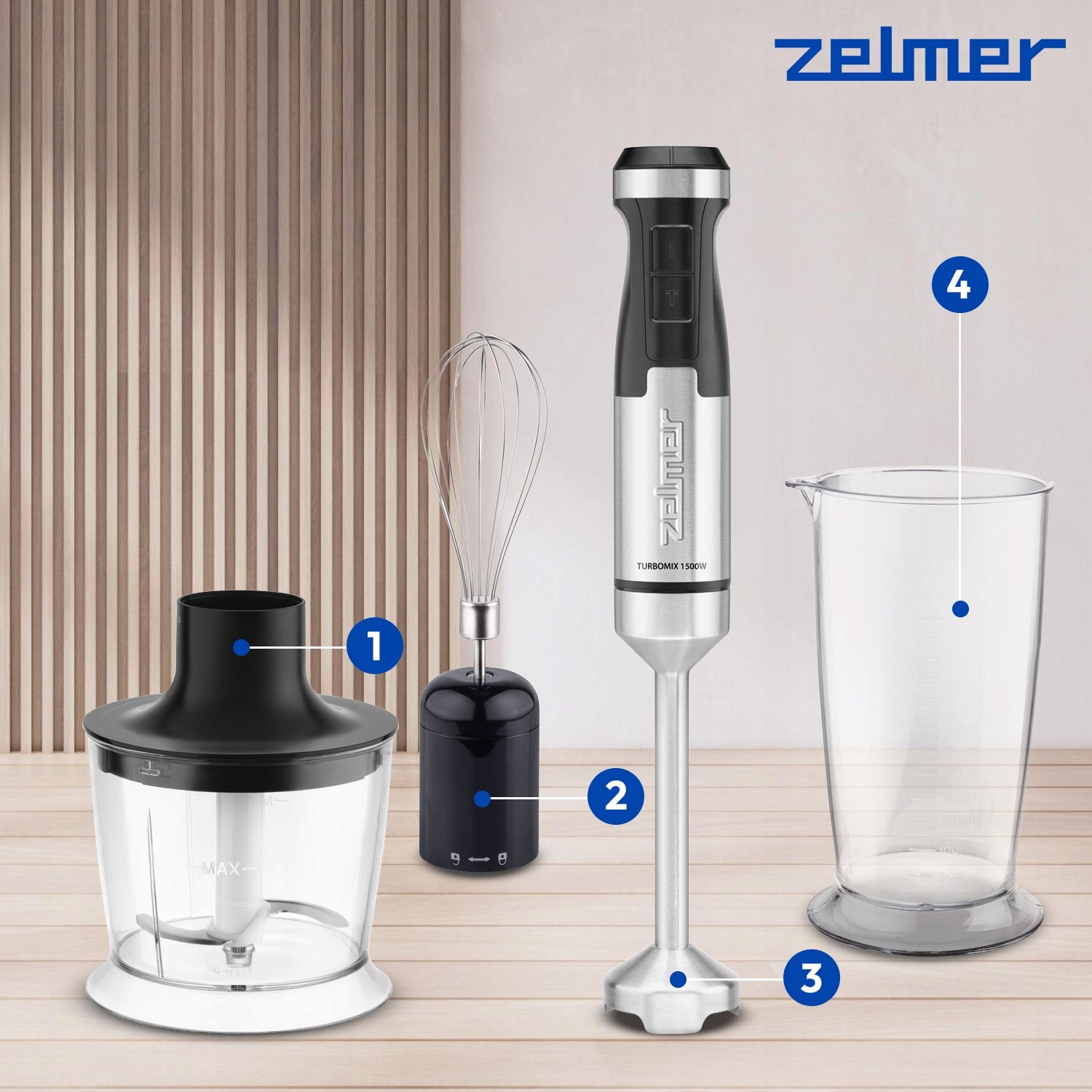HAND BLENDER ZELMER KITCHEN MULTIFUNCTIONAL MIXER ROBOT TURBO 1500W Manufacturer code TurboMix Plus 1500W