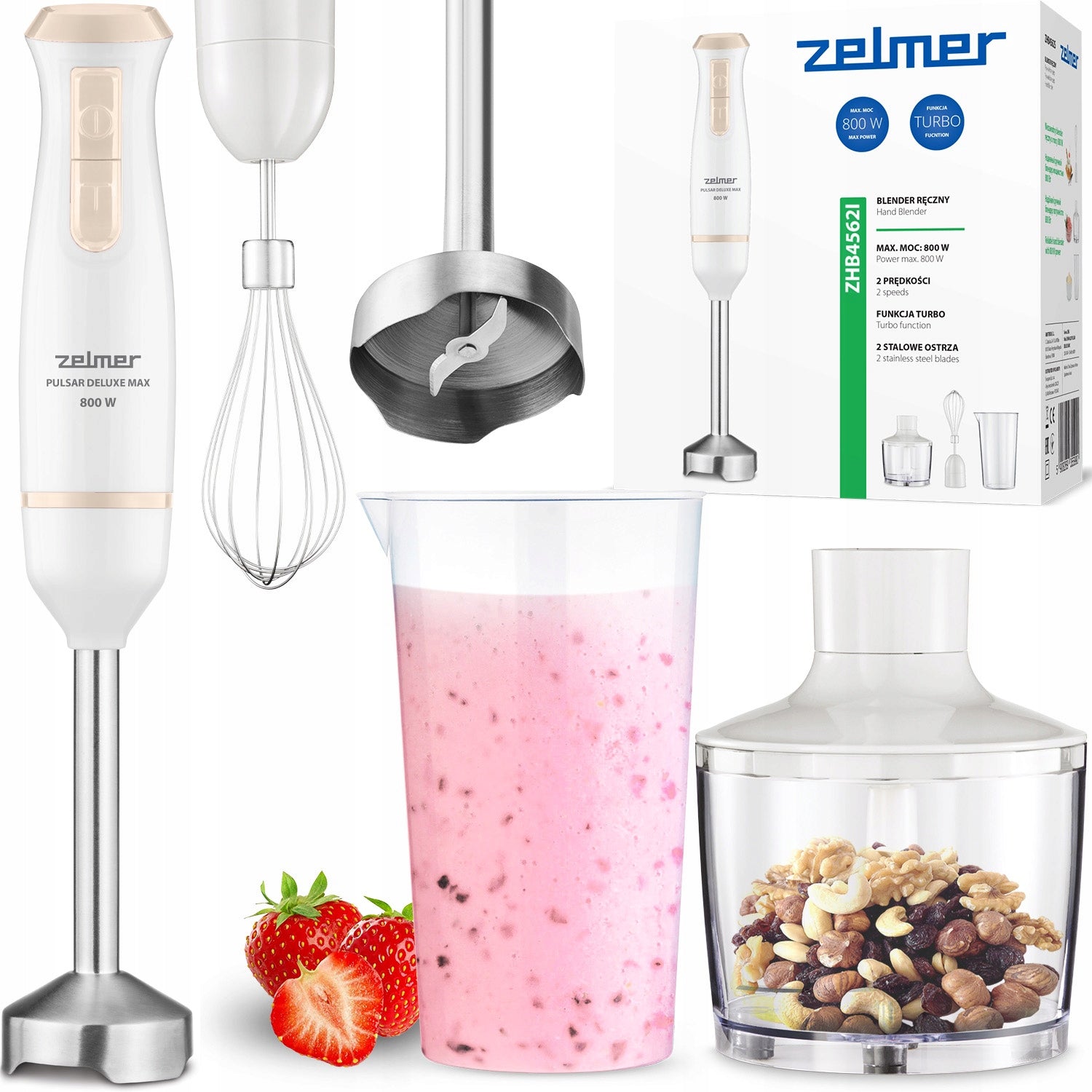 HAND BLENDER ZELMER KITCHEN MULTIFUNCTIONAL MIXER ROBOT TURBO 800W