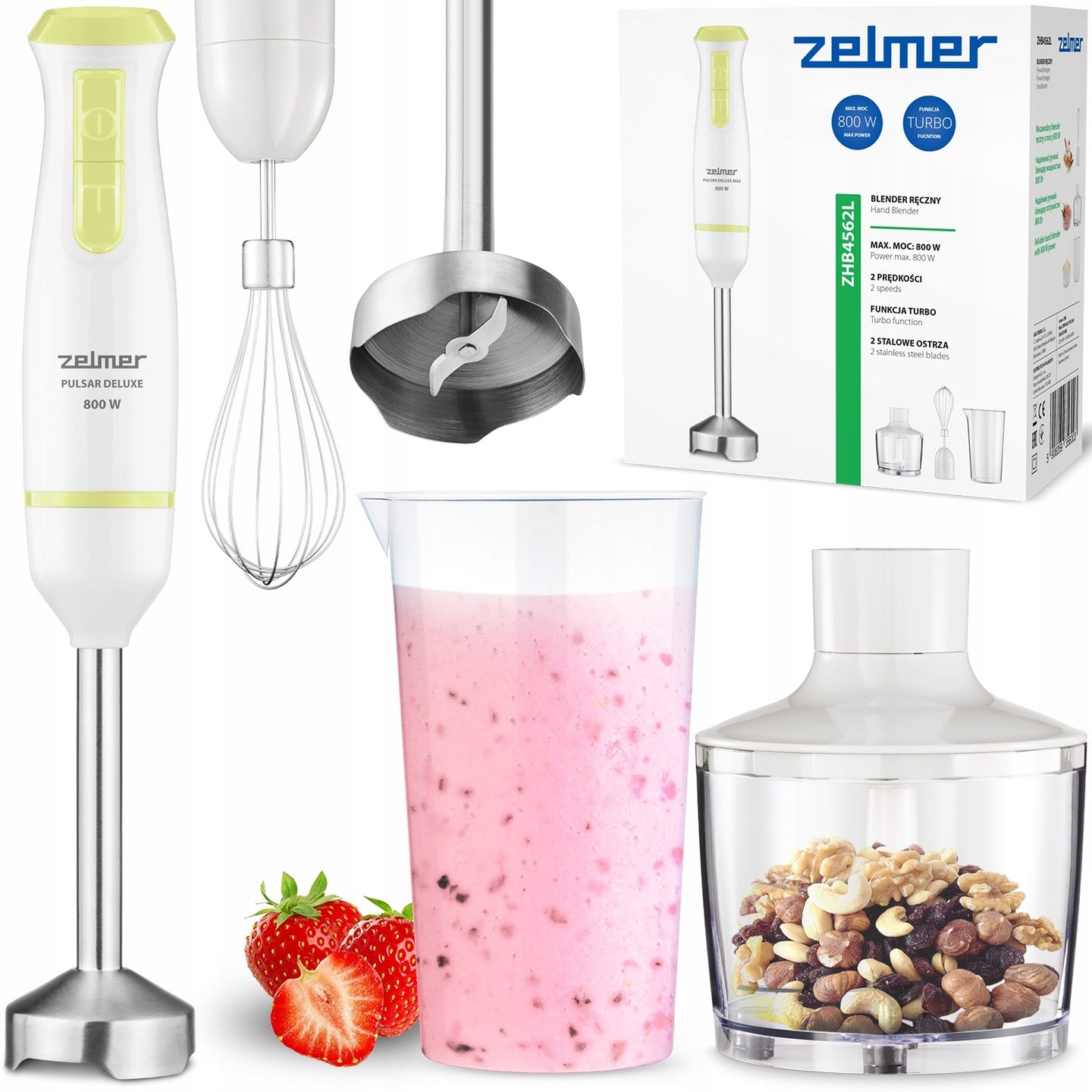 HAND BLENDER ZELMER KITCHEN MULTIFUNCTIONAL POWERFUL ROBOT TURBO SET 800W