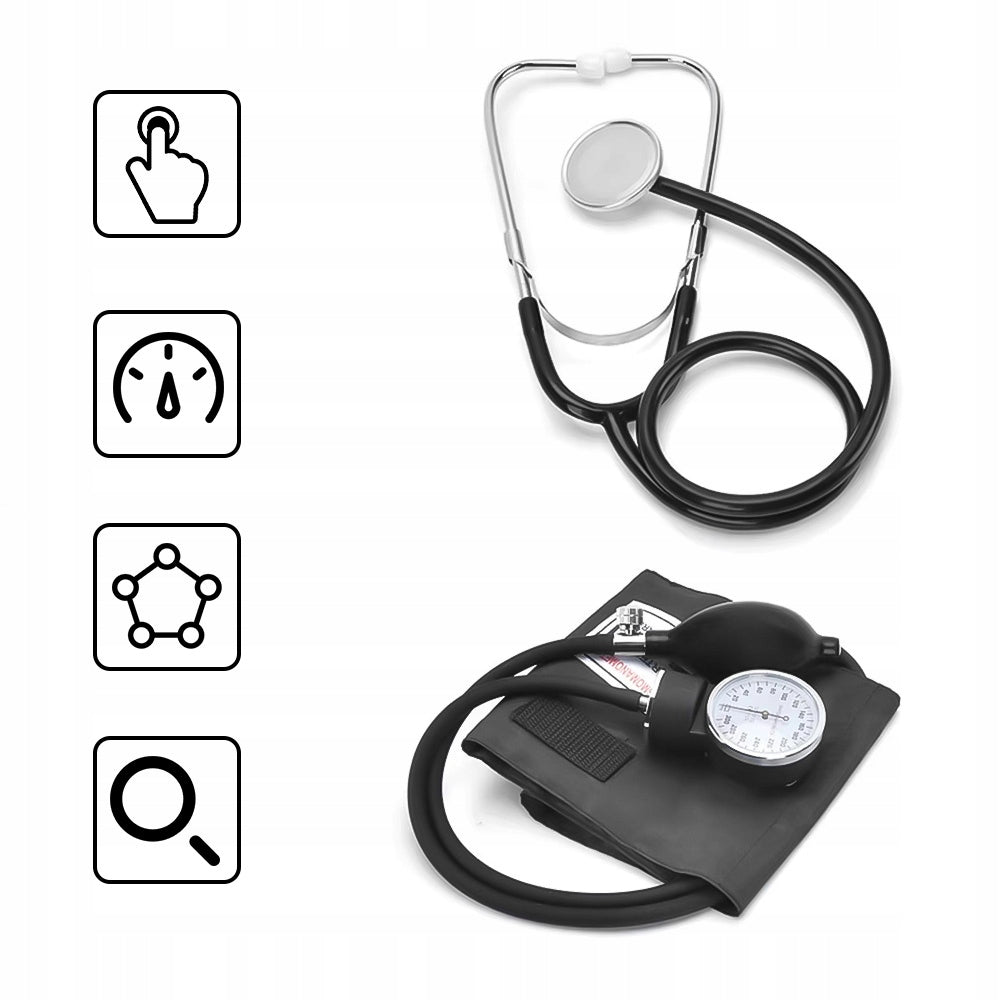 HAND BLOOD PRESSURE MONITOR WITH STETHOSCOPE MEDICAL KIT APPARATUS RR CUFFDRING Brand no brand