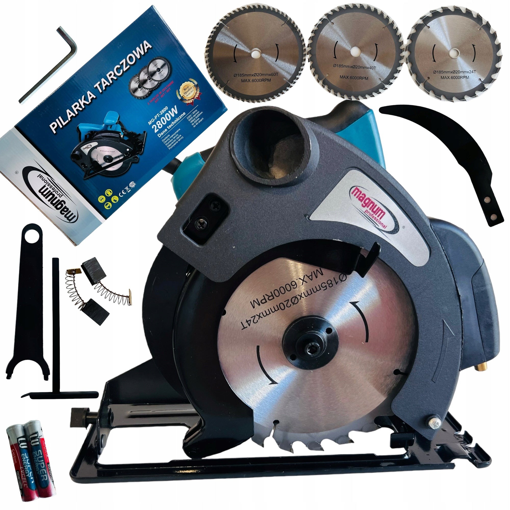HAND CIRCULAR SAW WITH LASER SAW CUTTER + 3 DISCS STRONG 2800W Manufacturer code MG-PT-2800