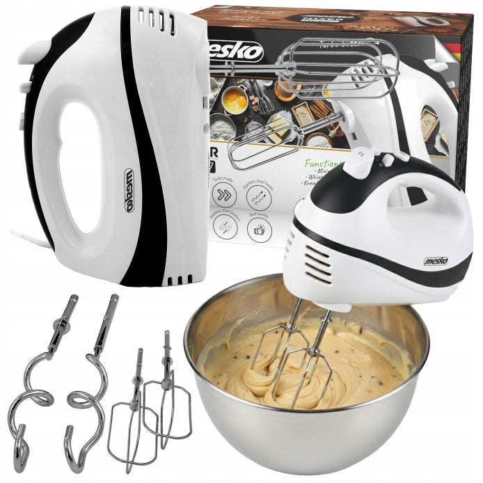 HAND MIXER FOOD PROCESSOR TURBO 5 GEARS POWERFUL 550W 4 TIPS LIGHT