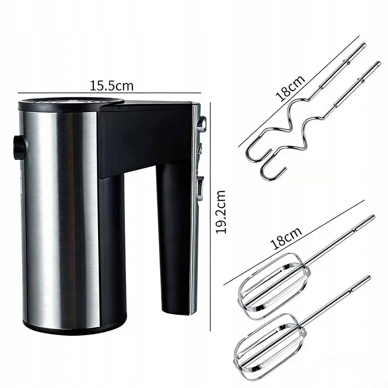 HAND MIXER TURBO FOOD PROCESSOR 5 SPEED GEARS 2 AGITATORS POWERFUL Packaging status original