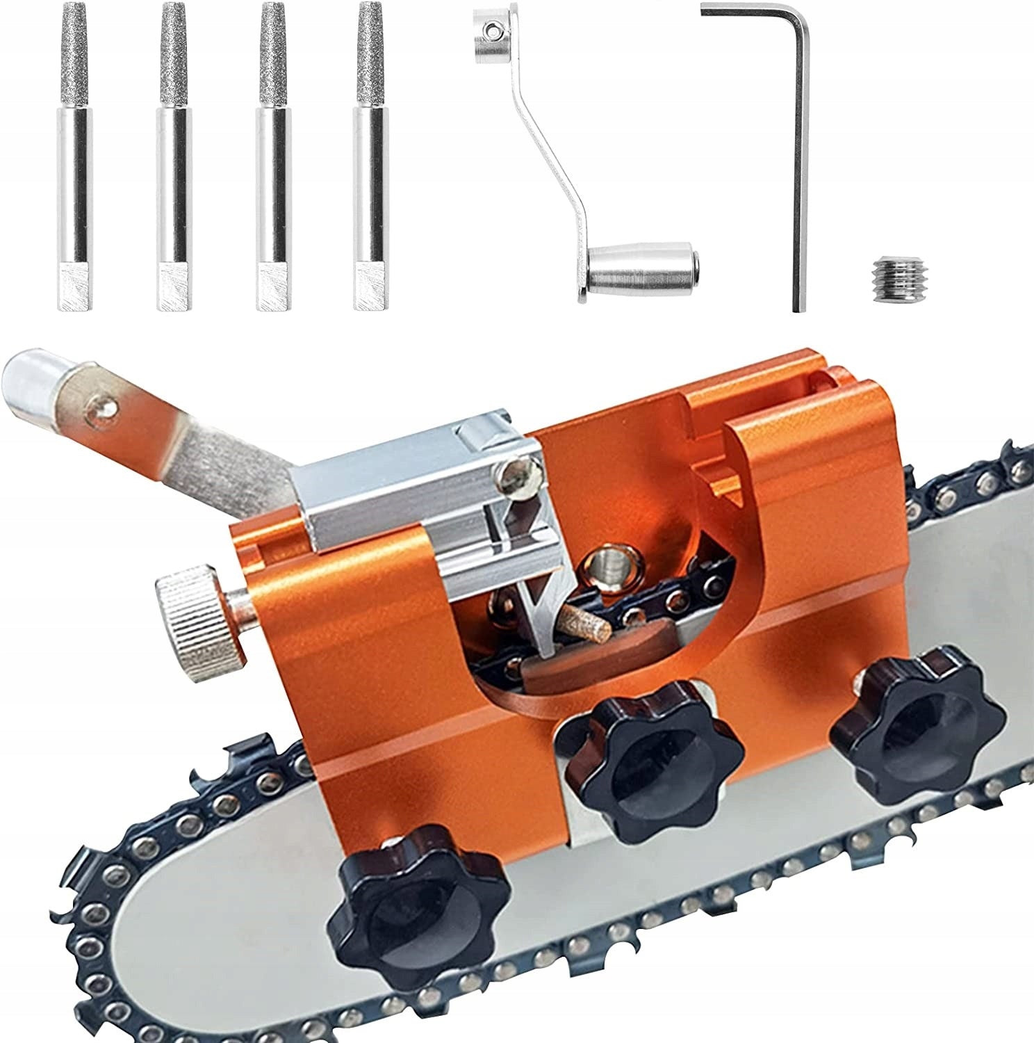 HAND SAW CHAIN SHARPENER + 4 WHETSTONE BLADES