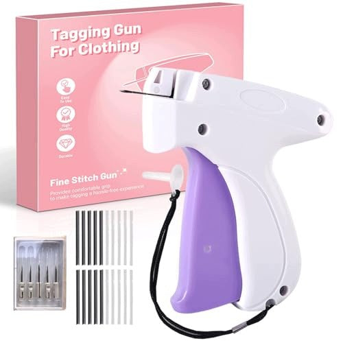 HAND SEWING GUN WHITE SET OF 5 NEEDLES 1000 REPAIR CLIPS Brand no brand