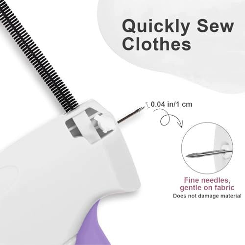 HAND SEWING GUN WHITE SET OF 5 NEEDLES 1000 REPAIR CLIPS Model SWC5908151612033