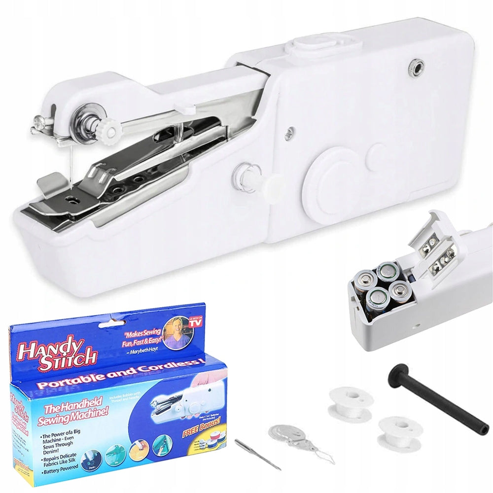 HAND SEWING MACHINE MINI BATTERY OPERATED TAILOR PORTABLE THREAD NEEDLES