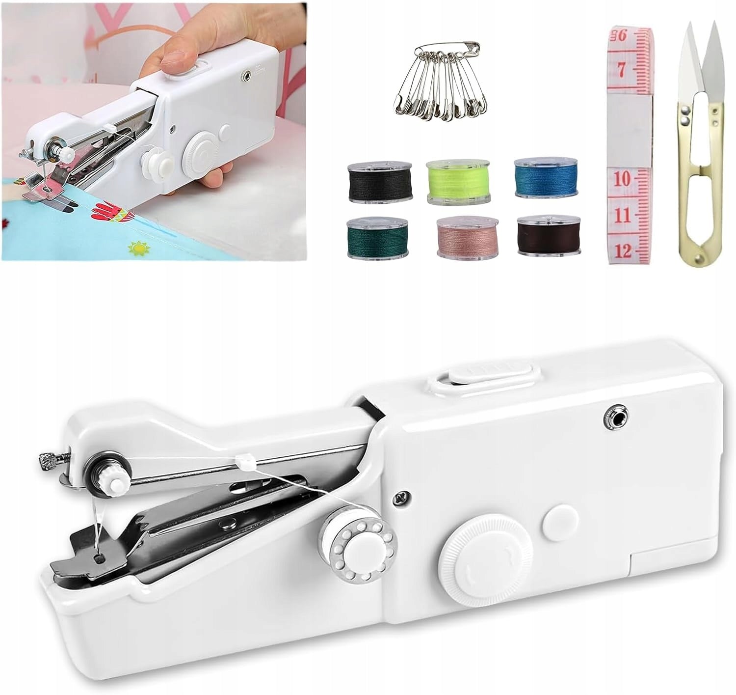 HAND SEWING MACHINE MINI PORTABLE ELECTRIC FOR HOME + ACCESSORIES Packaging status original