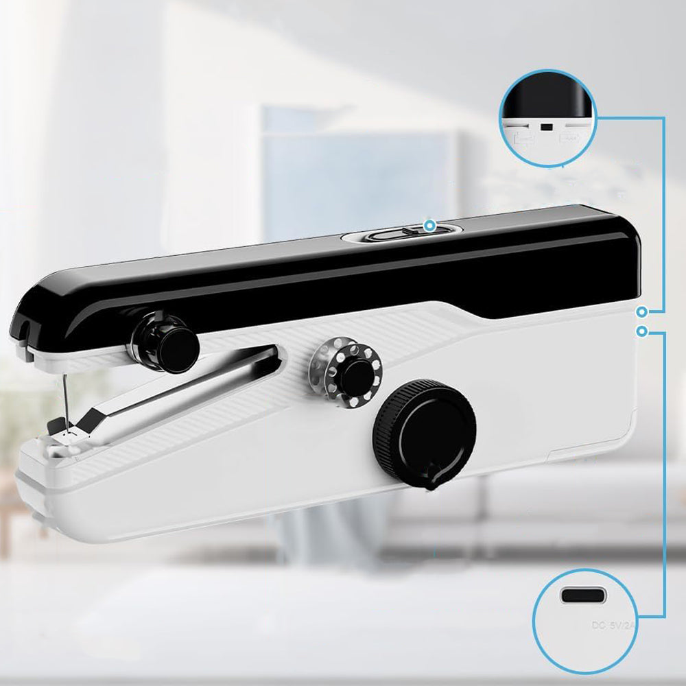 HAND SEWING MACHINE MINI PORTABLE ELECTRIC USB + ACCESSORIES Sewing speed 375 stitches/min
