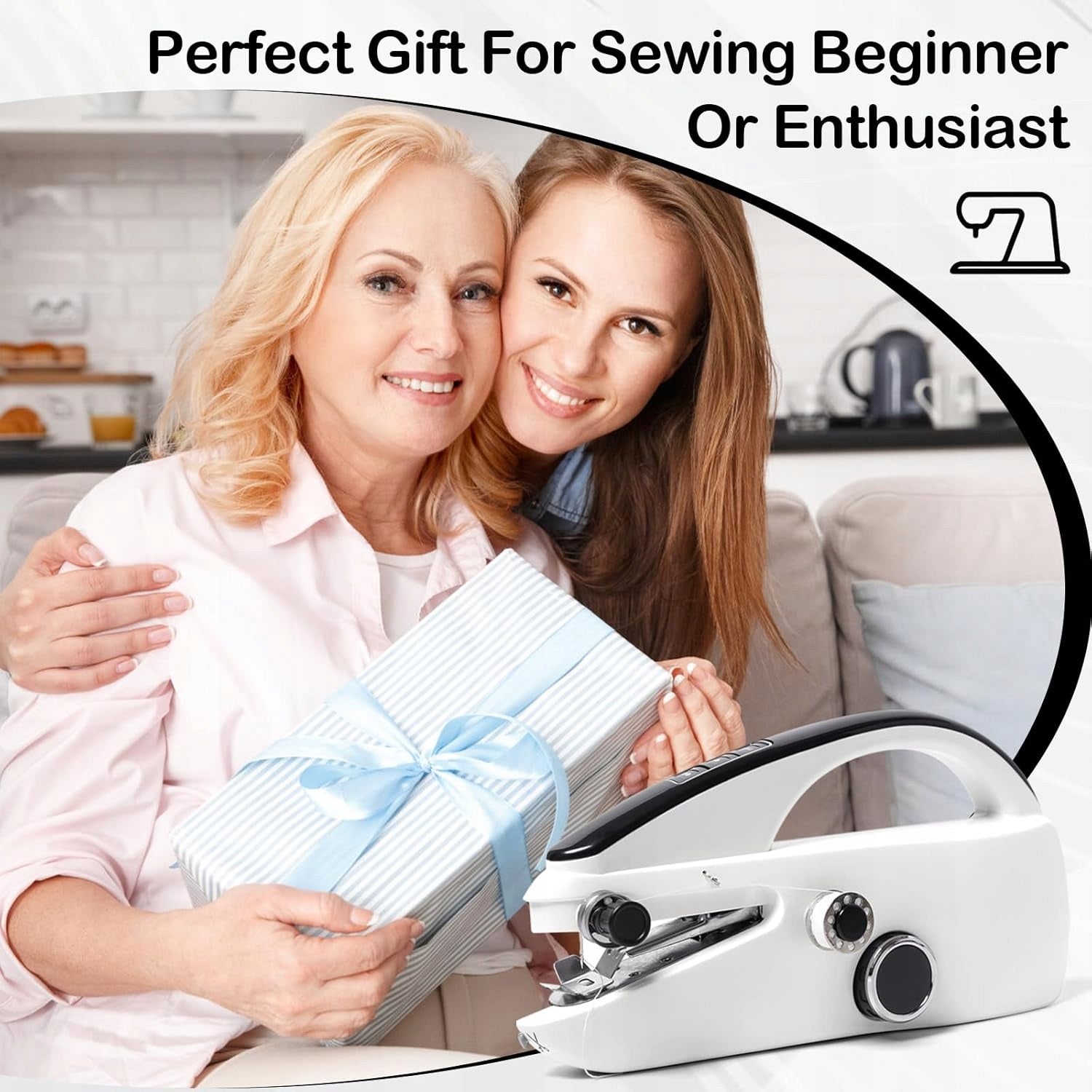 HAND SEWING MACHINE MINI PORTABLE WITH DIY ACCESSORIES Dominant color white