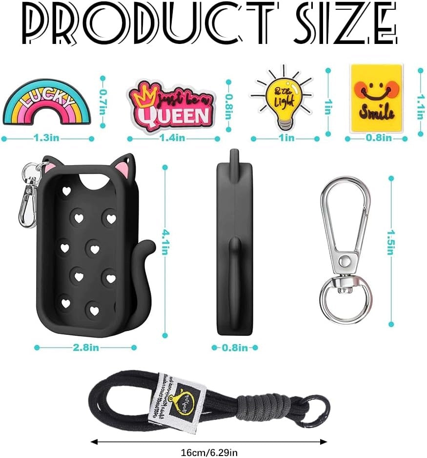 HAND SPRAY CASE CAT SHAPE PENDANT CARABINER BLACK Color black