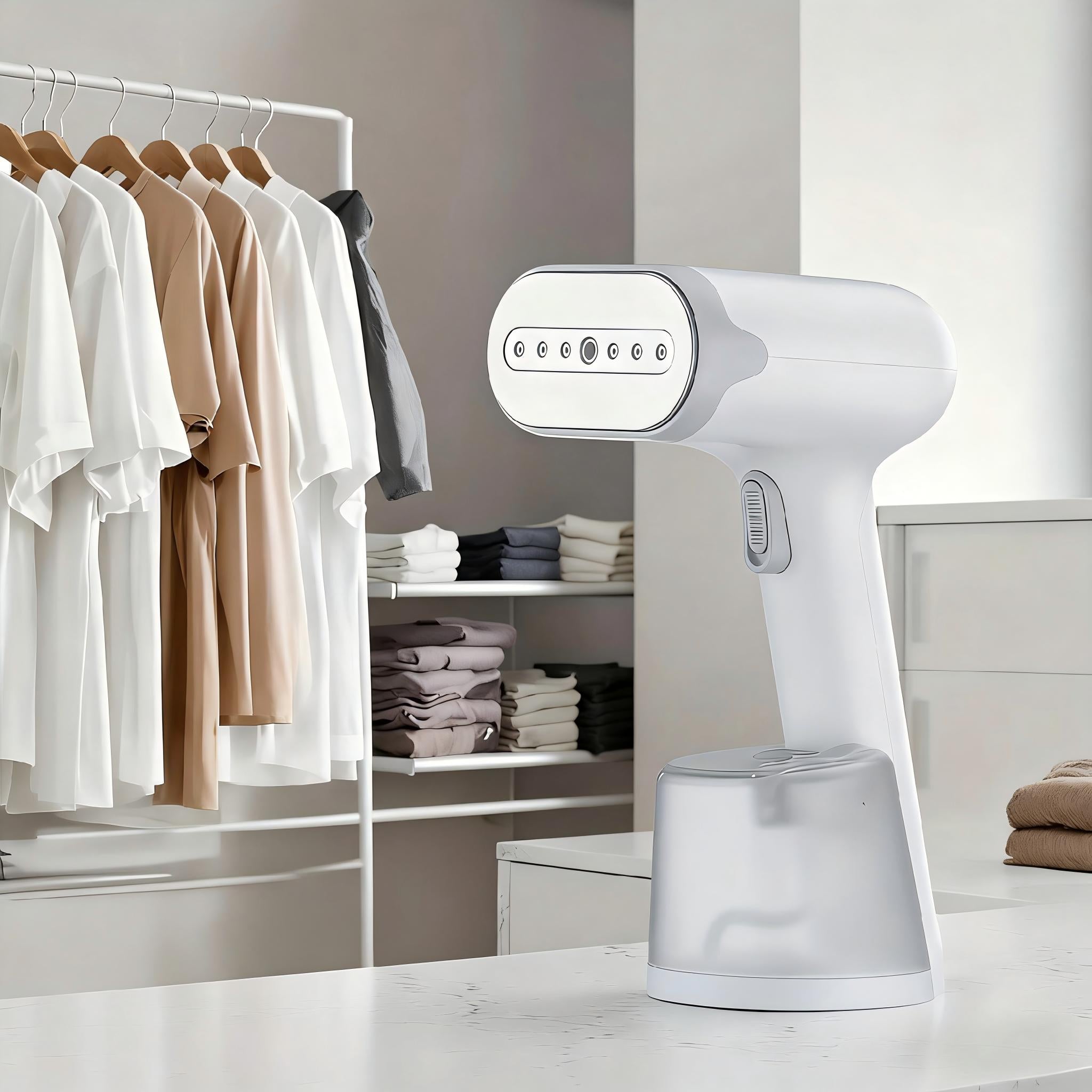 HAND STEAMER FOR CLOTHES STEAM IRON STEAMER STEAM ADJUSTMENT SET 3IN1 Dominant color white