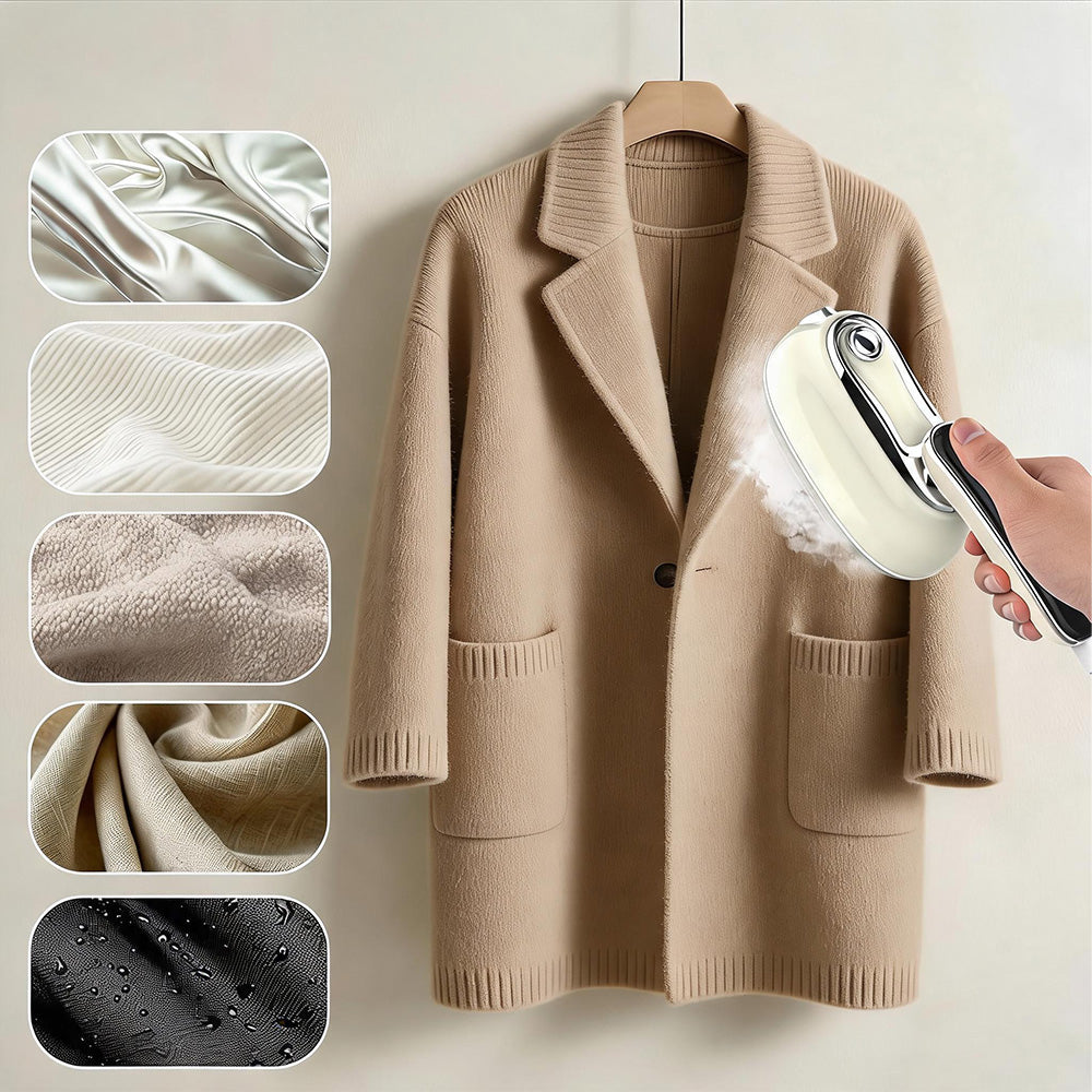 HAND STEAMER FOR DRESS SHIRTS AND SUITS WITH SMART PAIR Dominant color white