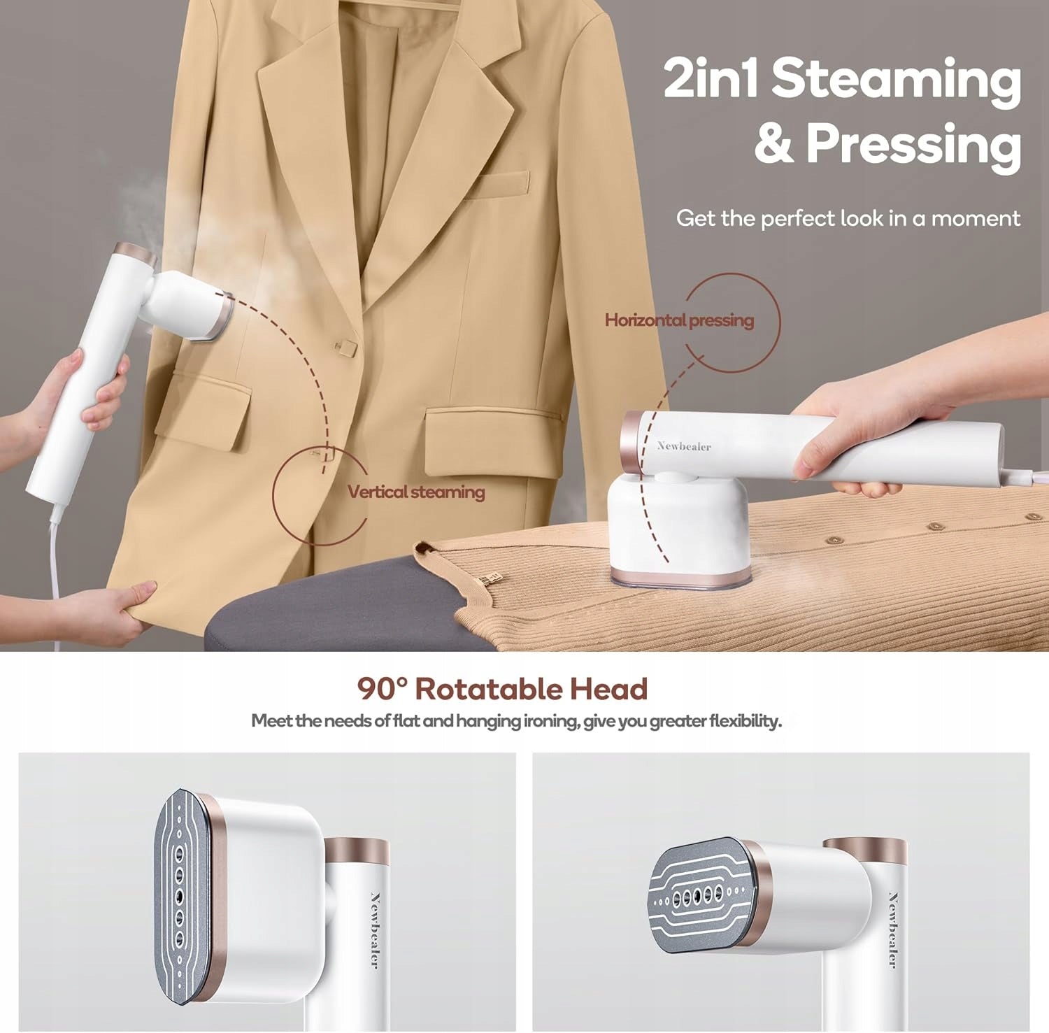 HAND STEAMER NEWBEALER NB 316C STEAM PRESSING 1200W Packaging status original