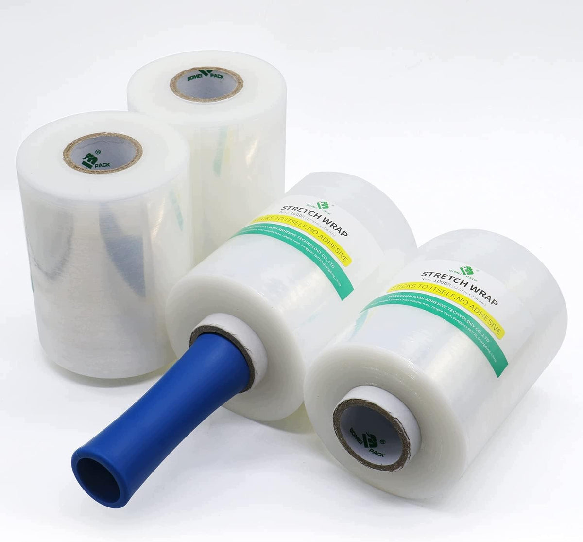 HAND STRETCH FILM 20µM 127MM X 300M SET OF 4 ROLLS + HANDLE
