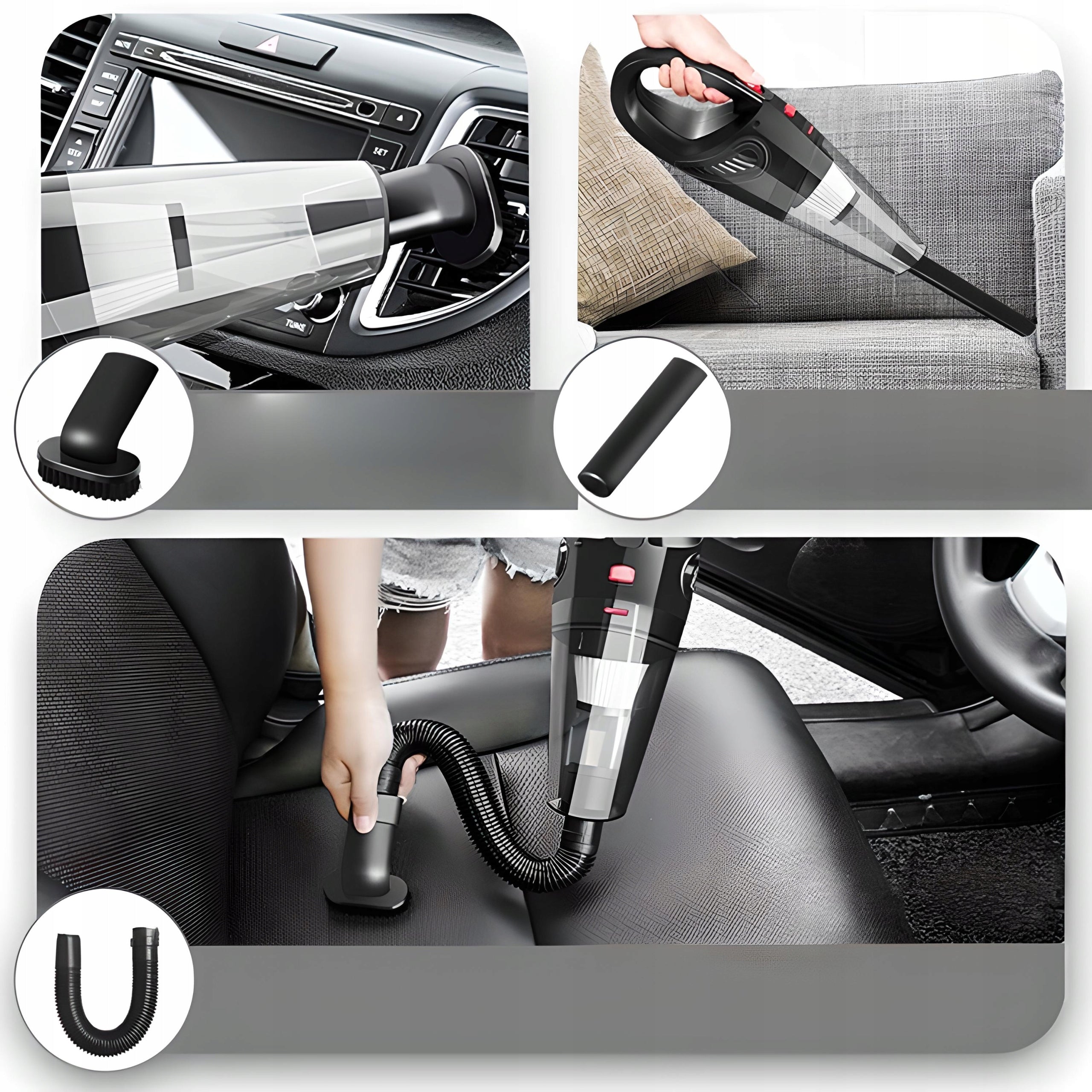 HANDHELD CAR VACUUM CLEANER CORDLESS 120W 12V POWERFUL + TIPS SET Brand RETOO