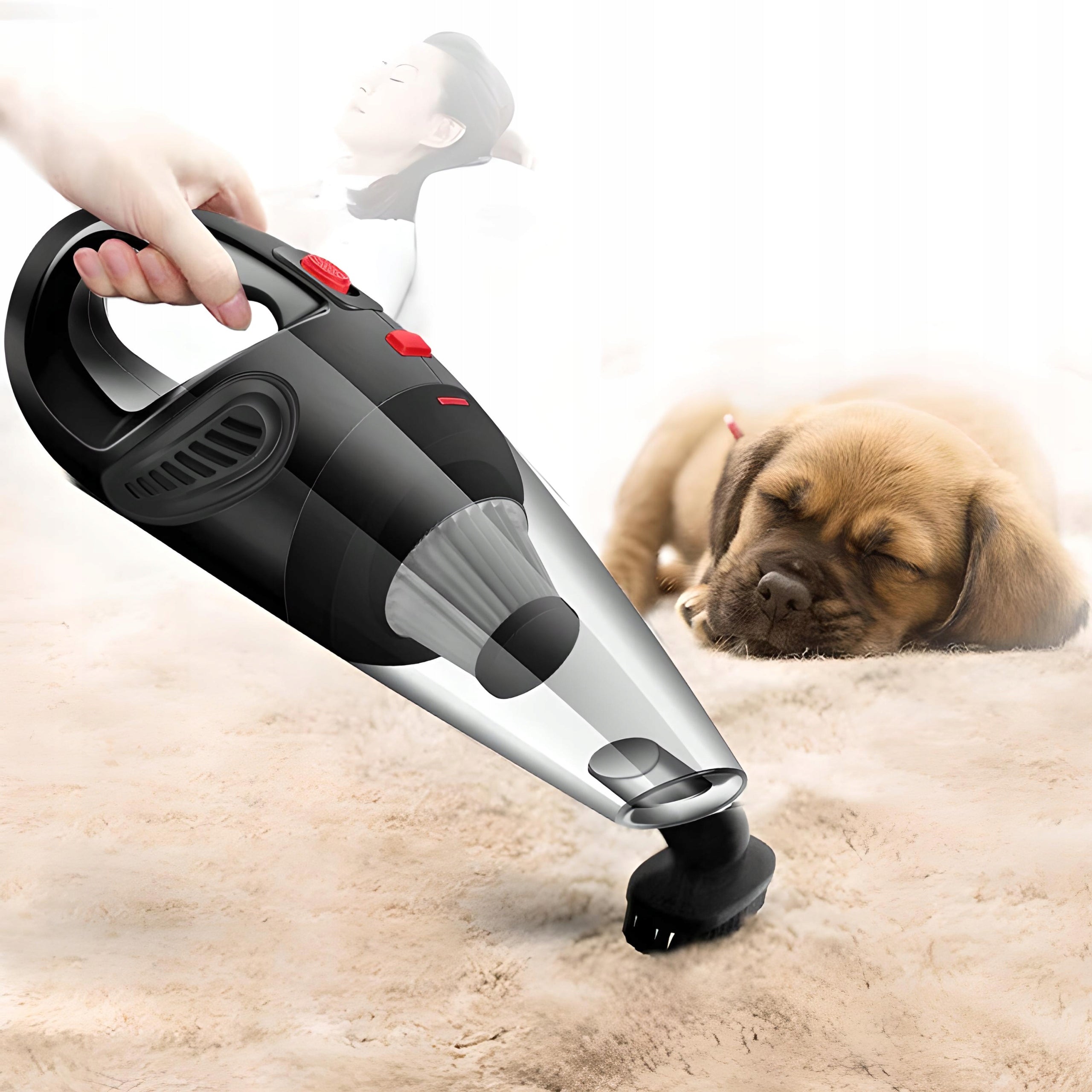 HANDHELD CAR VACUUM CLEANER CORDLESS 120W 12V POWERFUL + TIPS SET Dust container volume 0.25 l