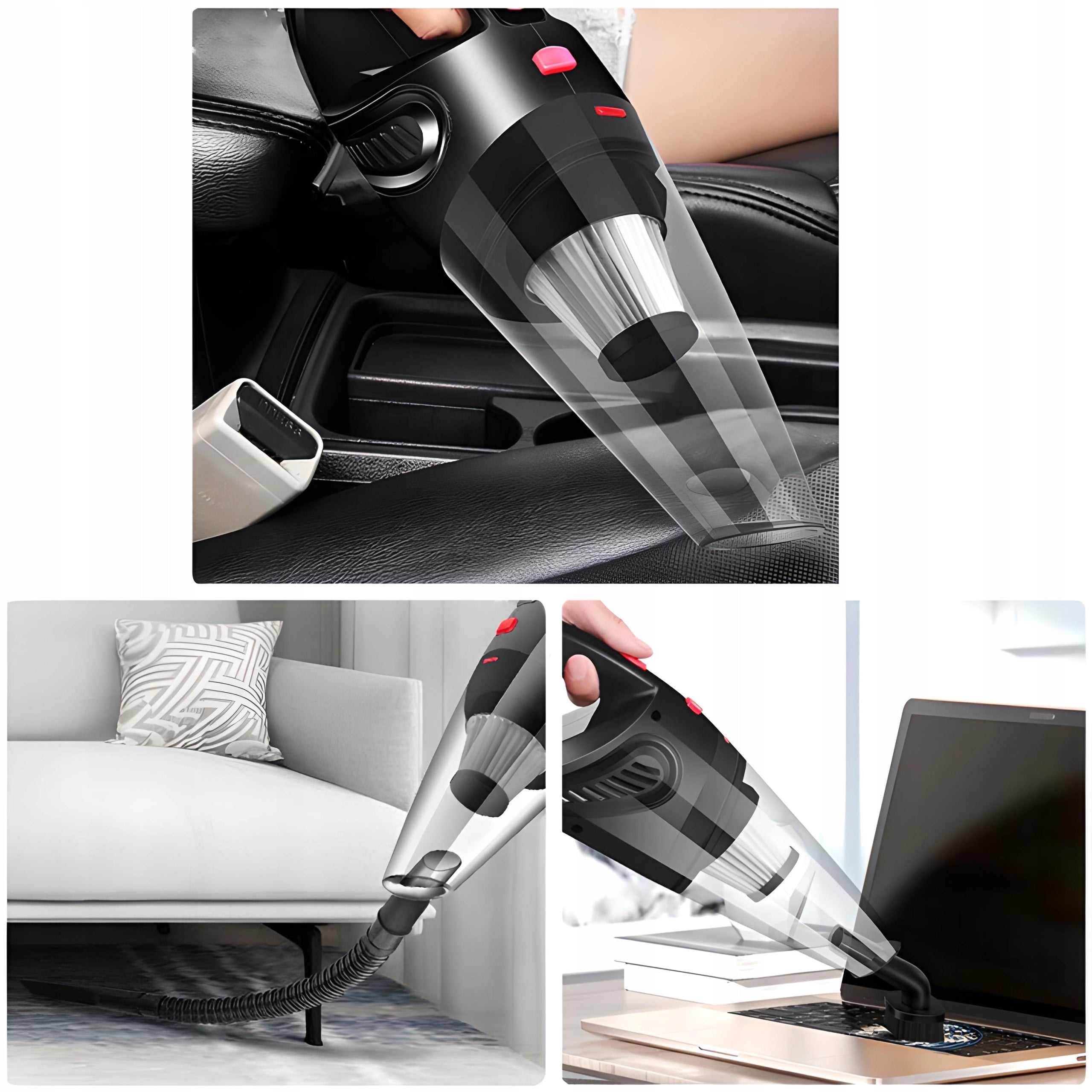HANDHELD CAR VACUUM CLEANER CORDLESS 120W 12V POWERFUL + TIPS SET Power supply car lighter socket