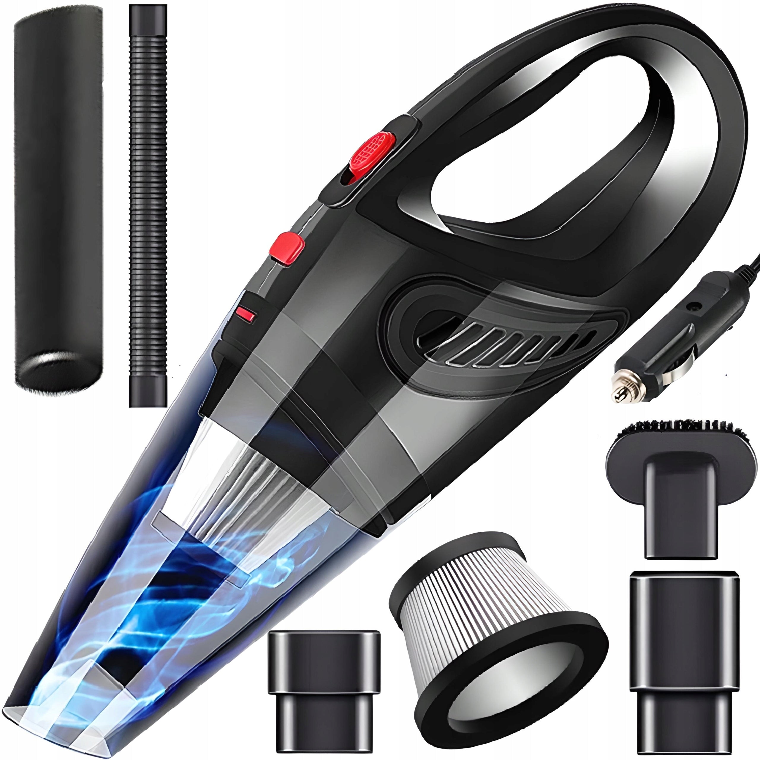 HANDHELD CAR VACUUM CLEANER CORDLESS 120W 12V POWERFUL + TIPS SET