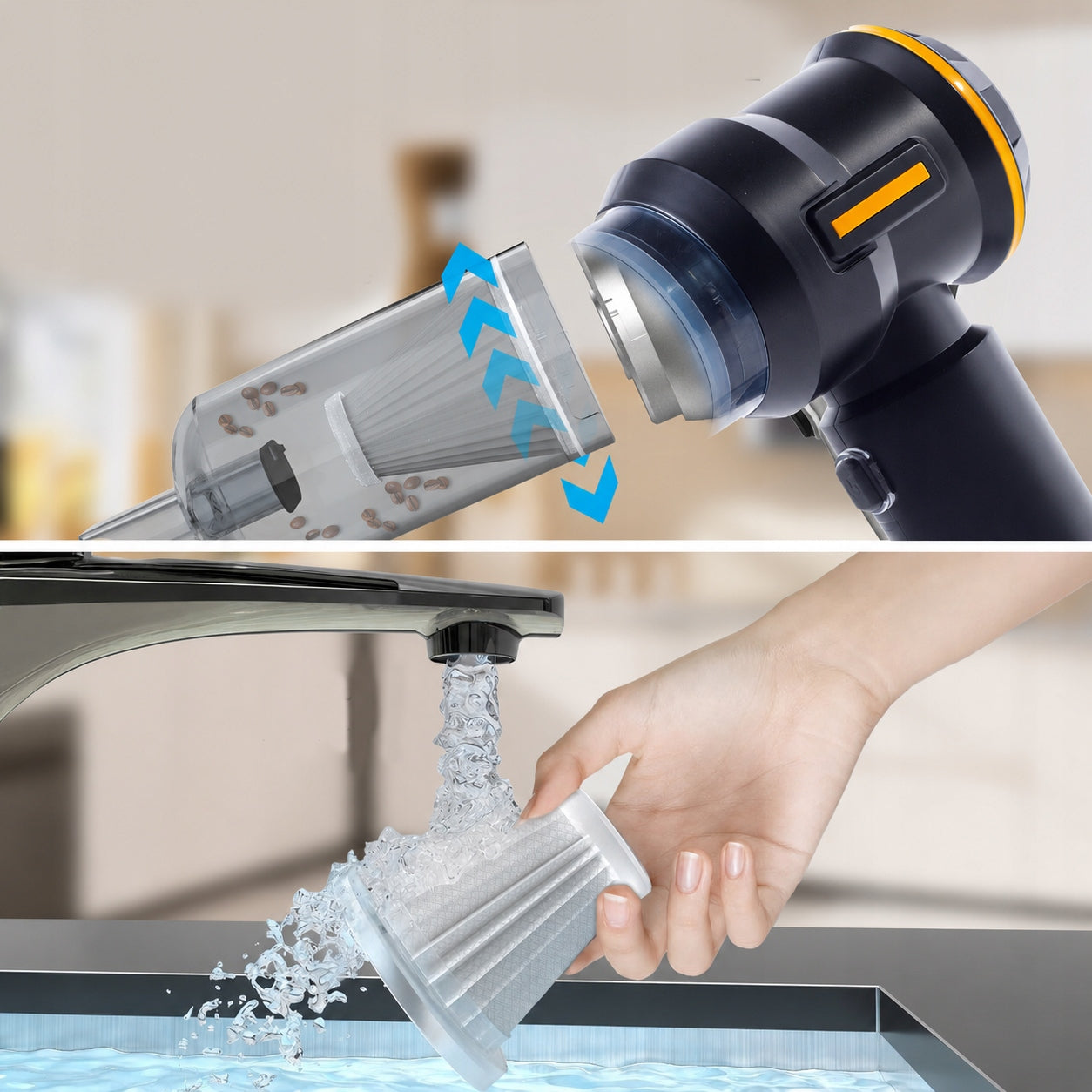 HANDHELD CAR VACUUM CLEANER CORDLESS BATTERY POWER ROYALE RMW-01 Wireless operating time 45 min