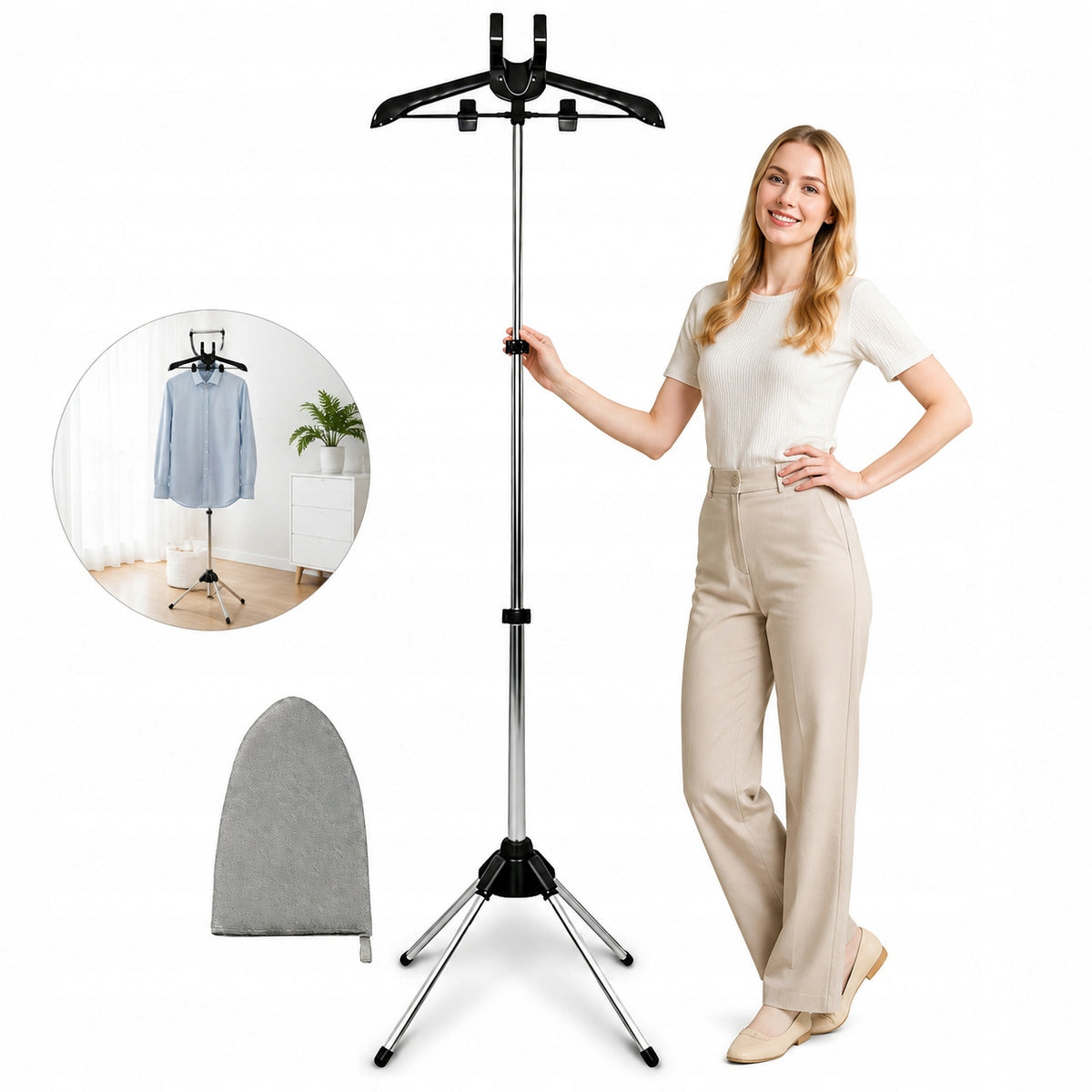 HANDHELD CLOTHES STEAMER RACK ADJUSTABLE ACCESSORIES CLOTHES HANGER