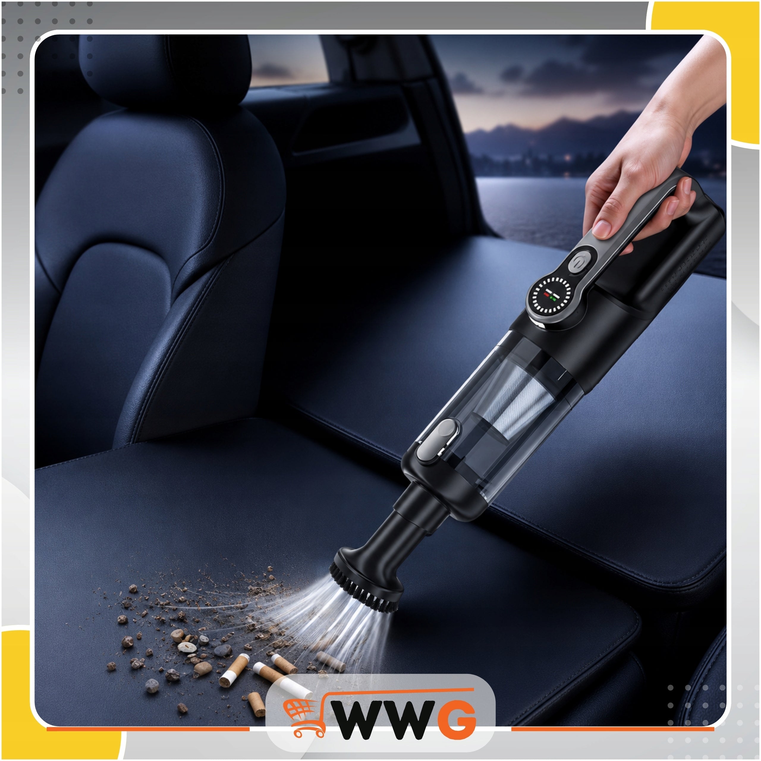 HANDHELD CORDLESS CAR VACUUM CLEANER HIGH POWER 16000PA Product weight with unit packaging 0.9 kg