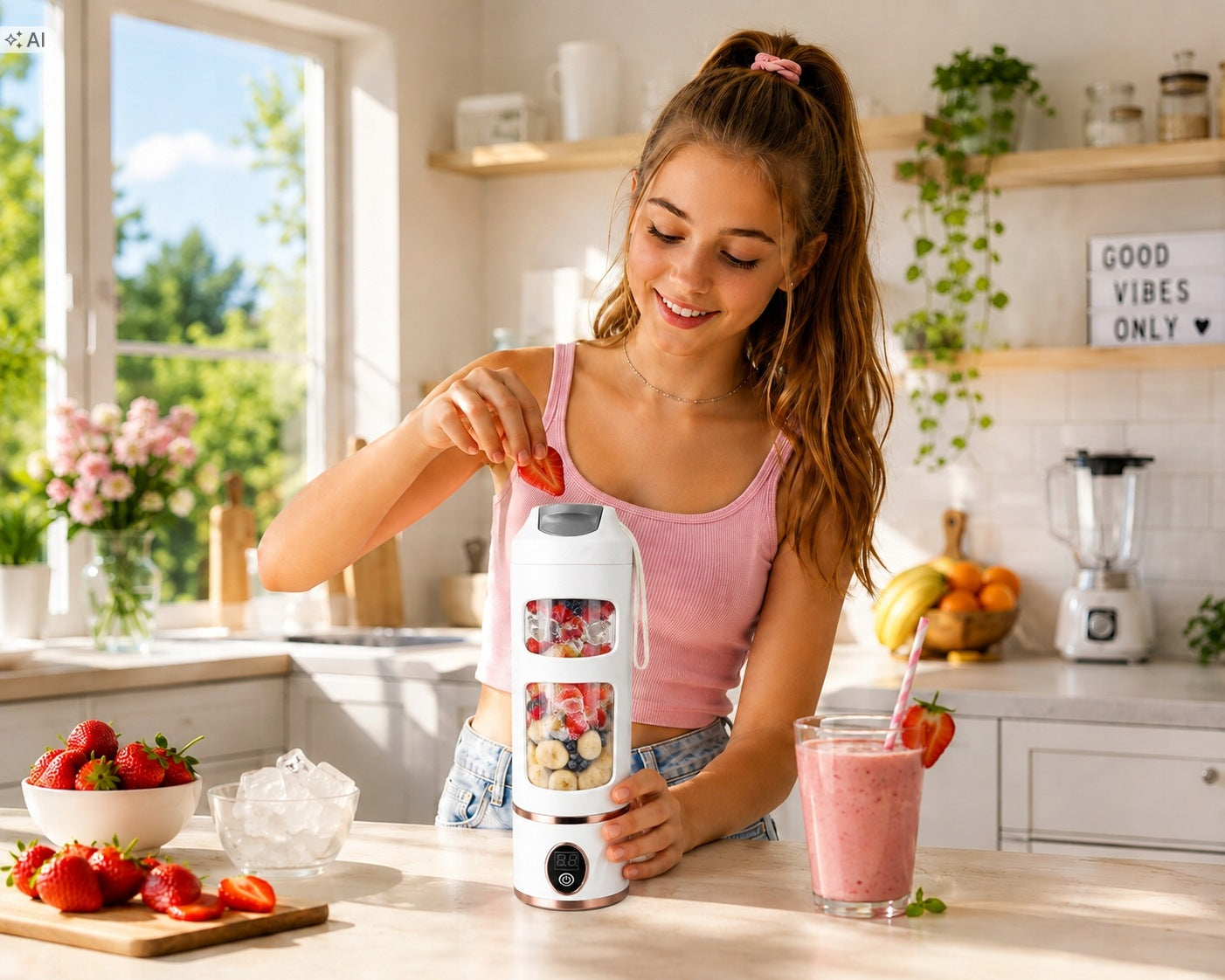 HANDHELD CORDLESS CUP BLENDER FOR USB TRAVEL BATTERY 450ML Packaging status original