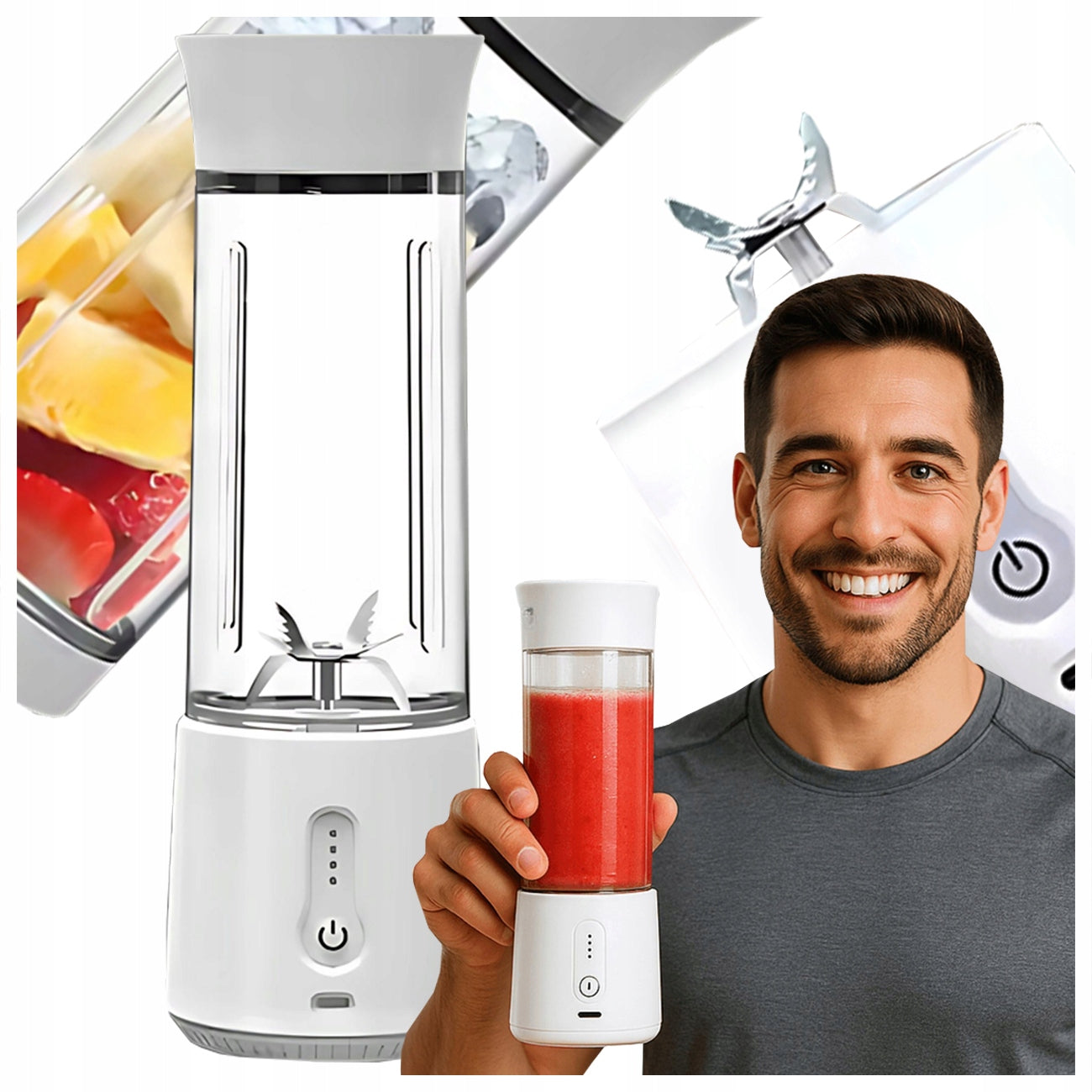 HANDHELD CUP BLENDER WIRELESS PORTABLE CHARGING USB POWER 150W