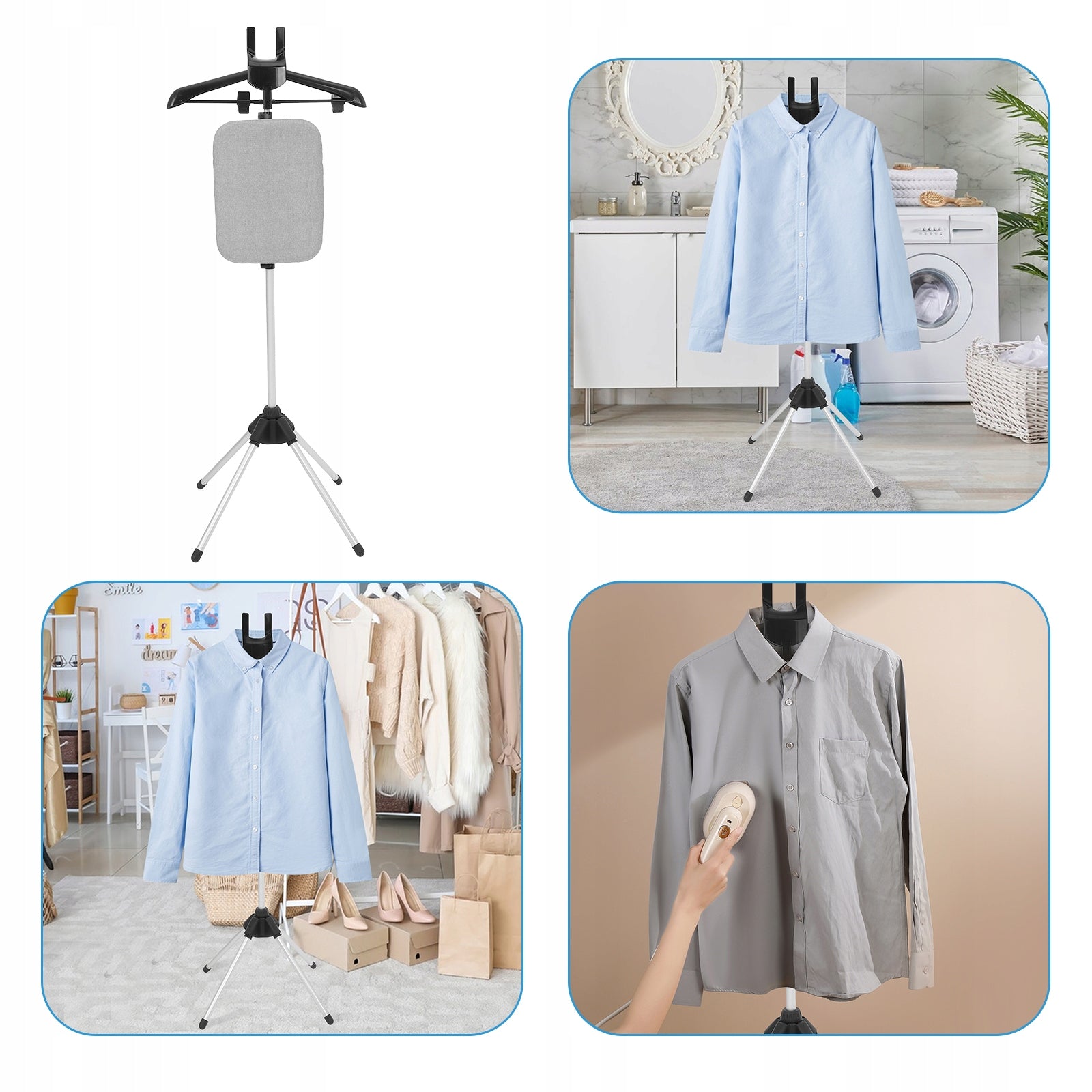 HANDHELD GARMENT STEAMER RACK ADJUSTABLE ACCESSORIES HANGER FOR CLOTHES Foot type Aluminum
