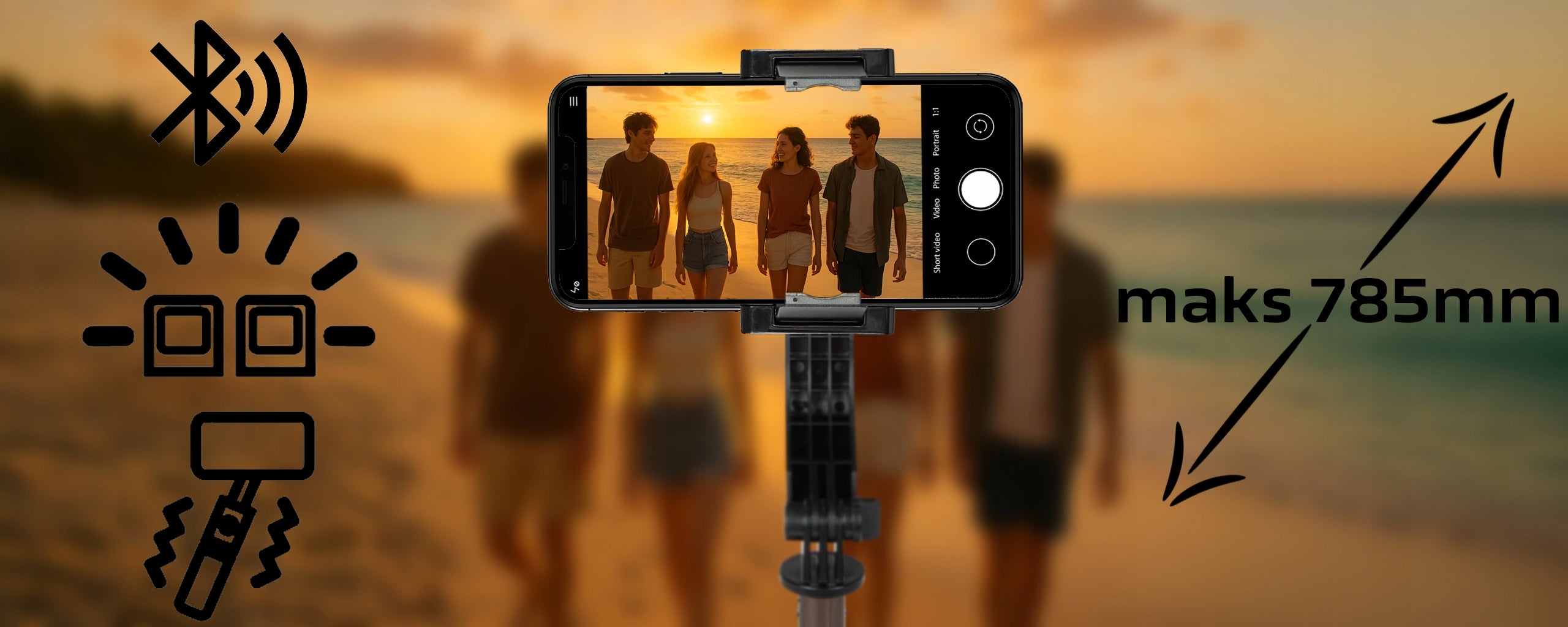 HANDHELD IMAGE STABILIZER GIMBAL SELFIESTICK TRIPOD 2x MAGNETIC LIGHTS EAN (GTIN) 5900804152064