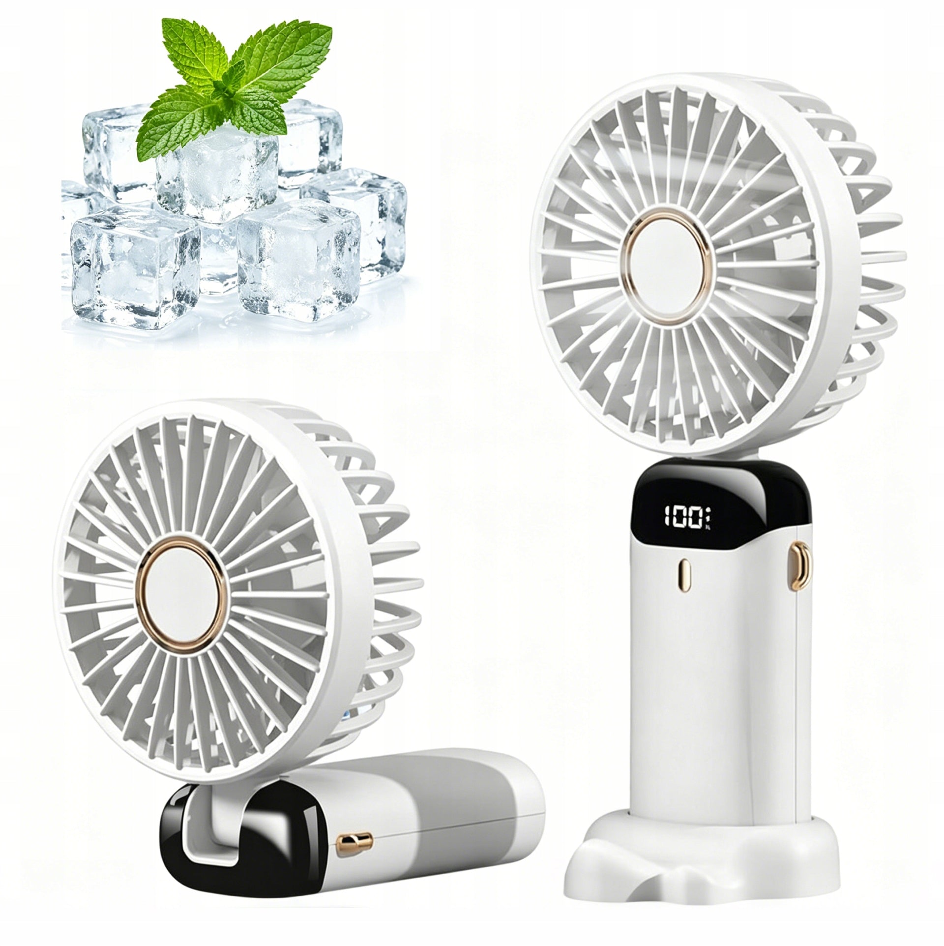 HANDHELD PORTABLE FAN 5000MAH 5 GEARS FOLDABLE RECHARGEABLE TYPE-C
