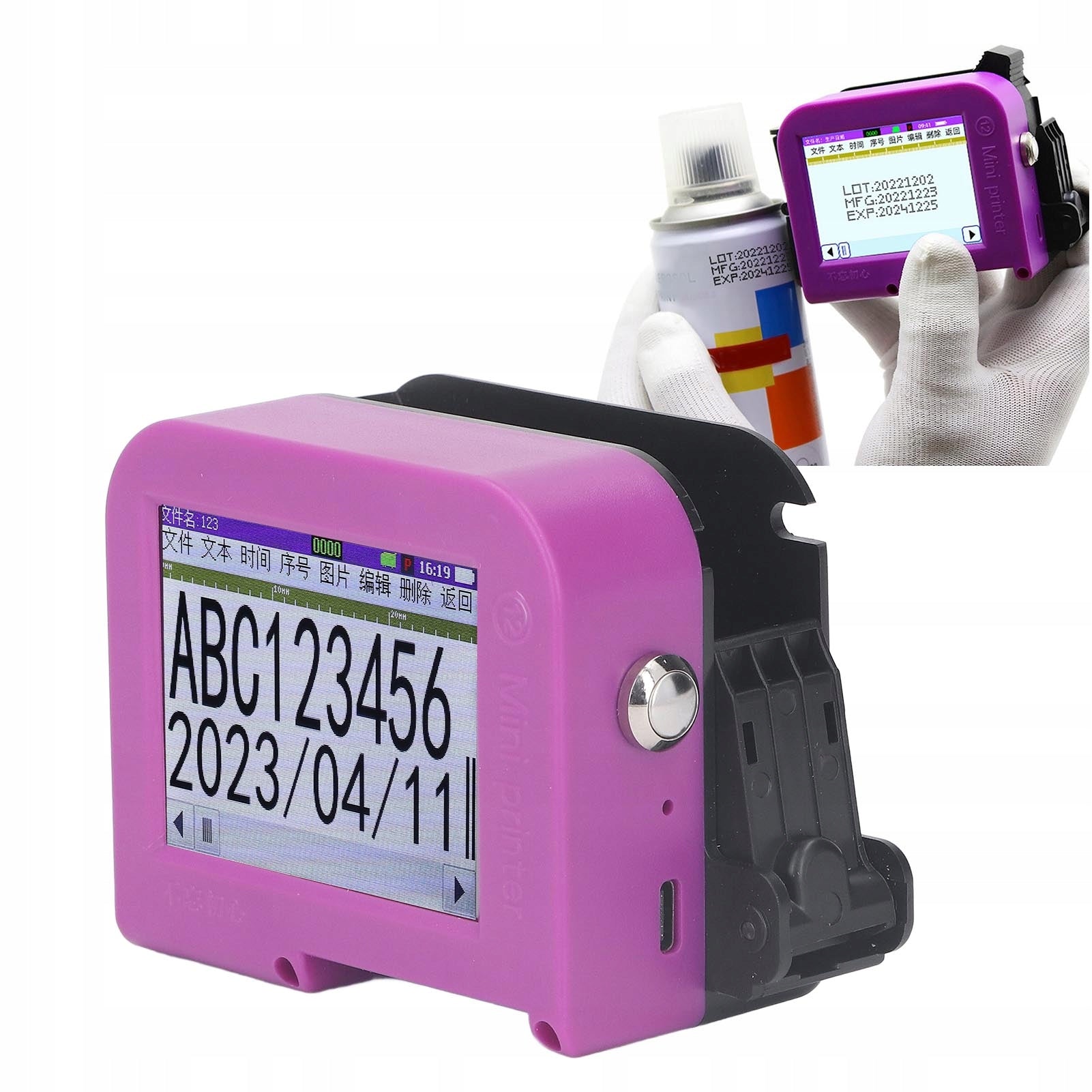 HANDHELD PORTABLE INKJET PRINTER FOR CODE DATE MARKING N QR