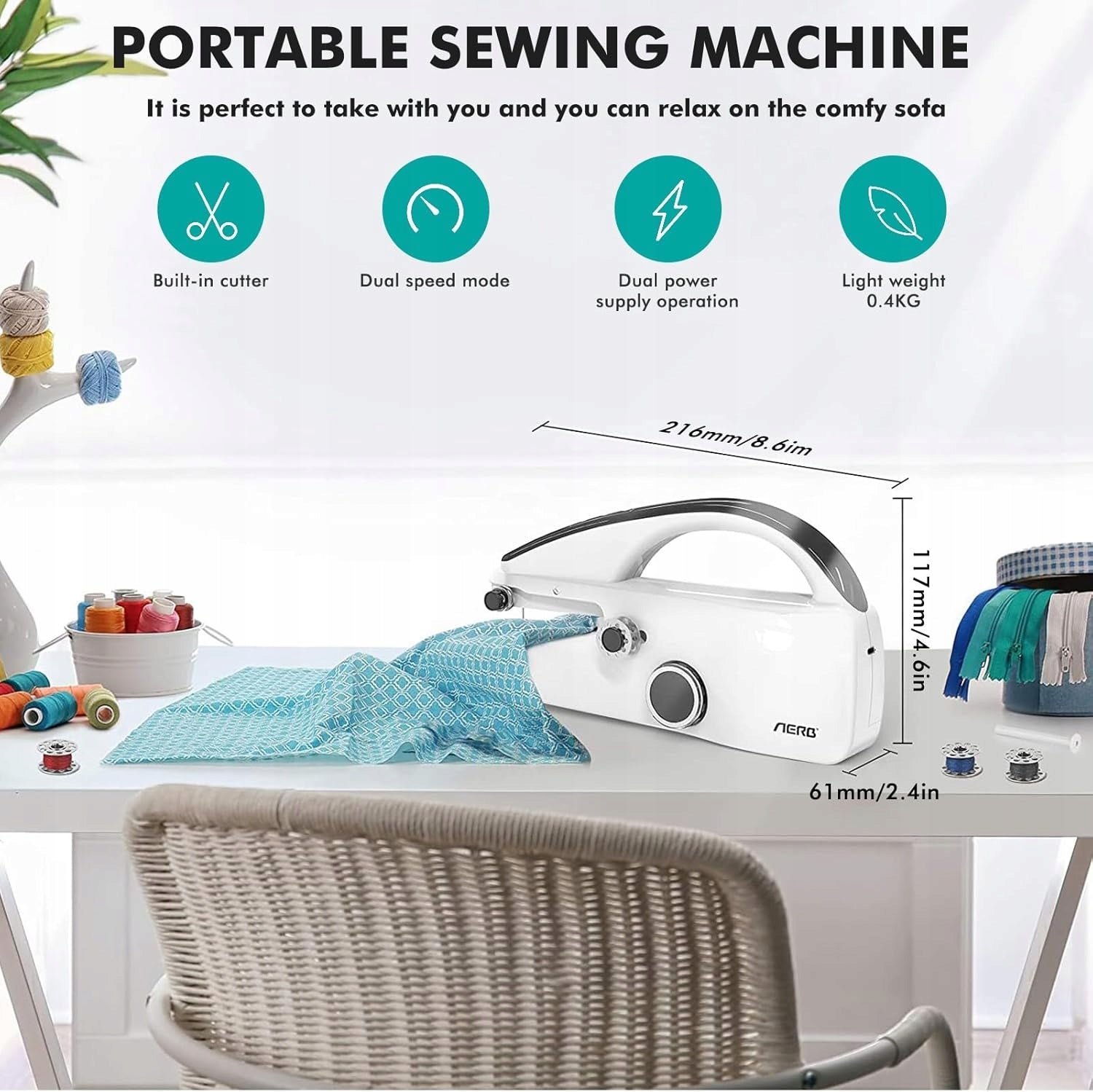 HANDHELD PORTABLE SEWING MACHINE MINI KIT ADDITIONAL SET OF ACCESSORIES Manufacturer code MASZYNA RĘCZNA DO SZYCIA PRZENOŚNA MINI