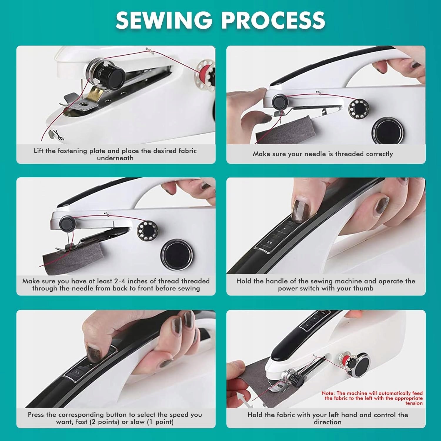 HANDHELD PORTABLE SEWING MACHINE MINI KIT ADDITIONAL SET OF ACCESSORIES Material synthetic material