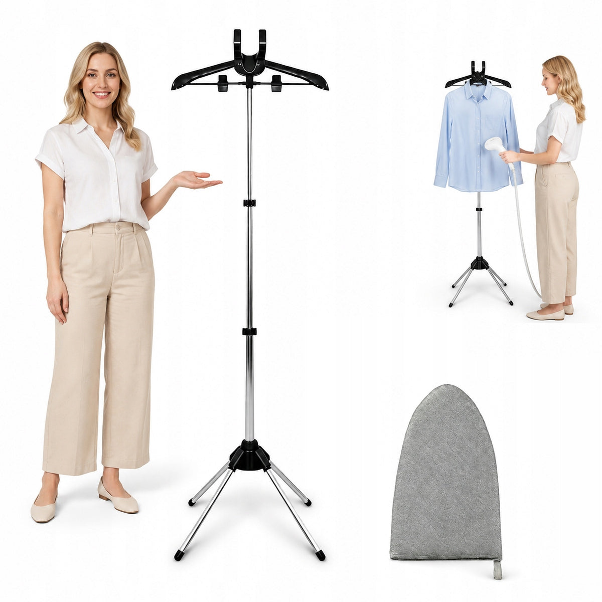 HANDHELD STEAMER RACK CLOTHES HANGER ADJUSTABLE ACCESSORIES