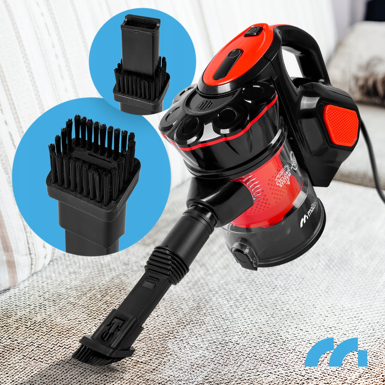 HANDHELD UPRIGHT CYCLONE BAGLESS VACUUM CLEANER 600W 5IN1 SMALL STRONG LIGHT Dust container volume 0.5 l