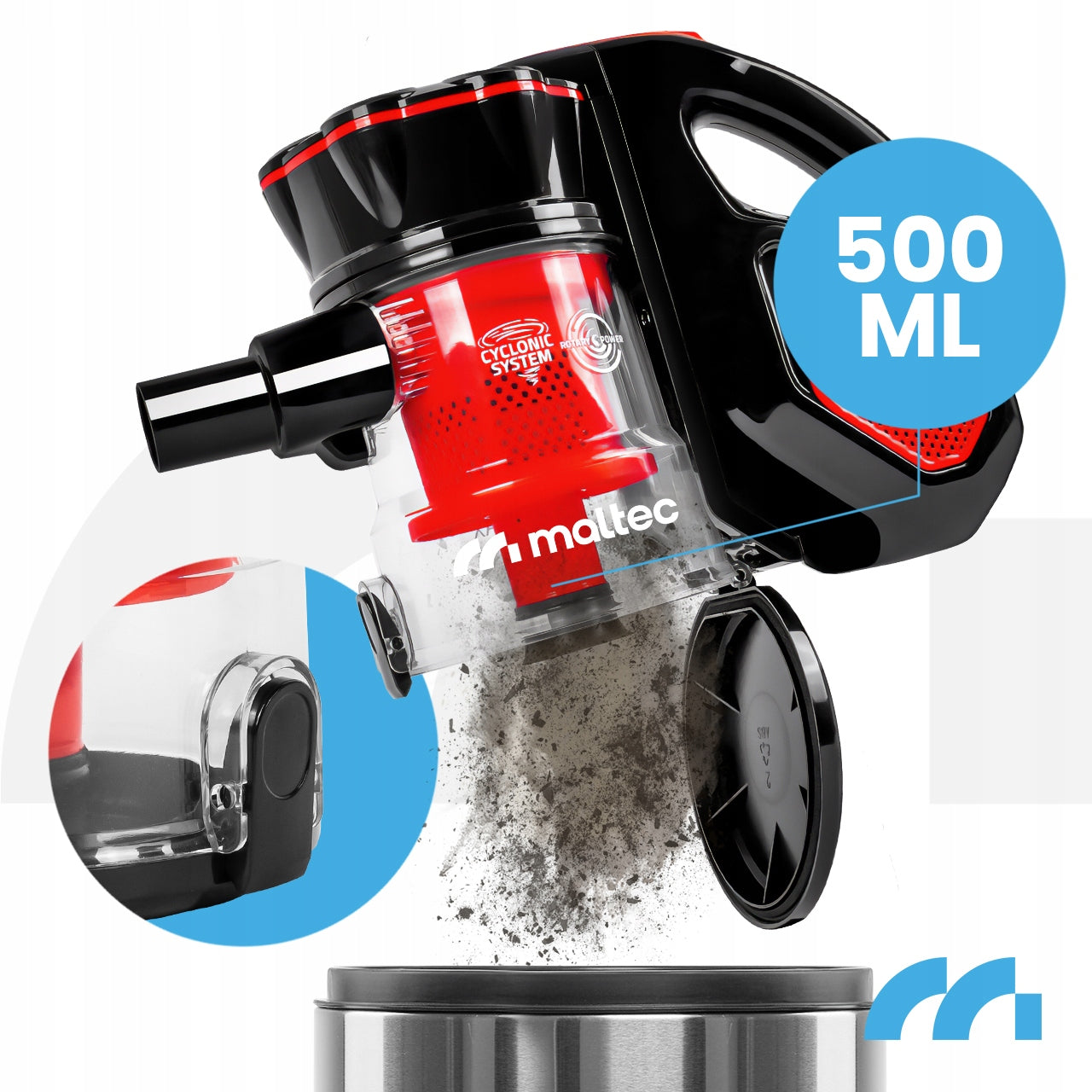 HANDHELD UPRIGHT CYCLONE BAGLESS VACUUM CLEANER 600W 5IN1 SMALL STRONG LIGHT Model Vertical turbo cyclone