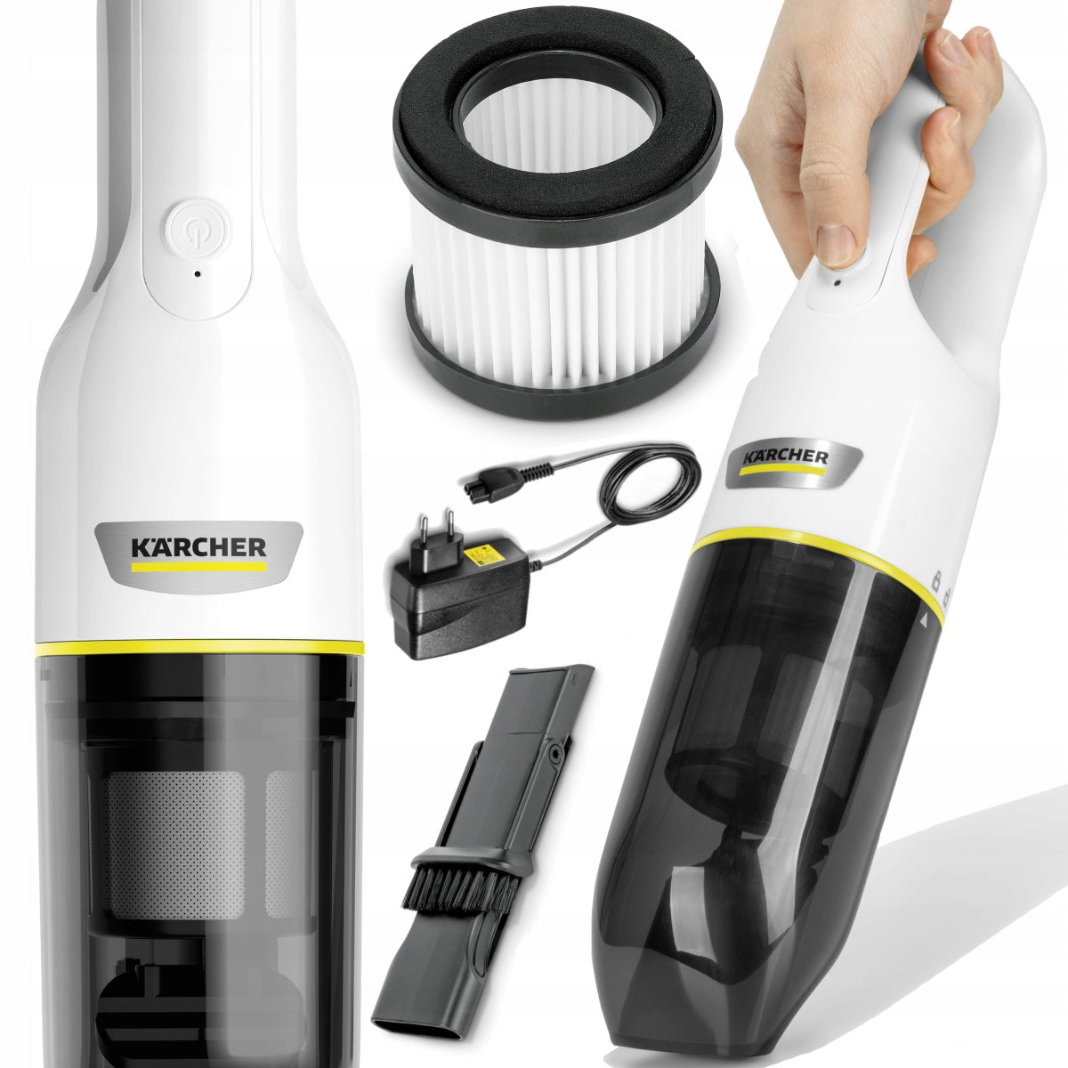 HANDHELD VACUUM CLEANER KÄRCHER CVH 2 WIRELESS 70W WHITE HEPA 10MIN SOLID
